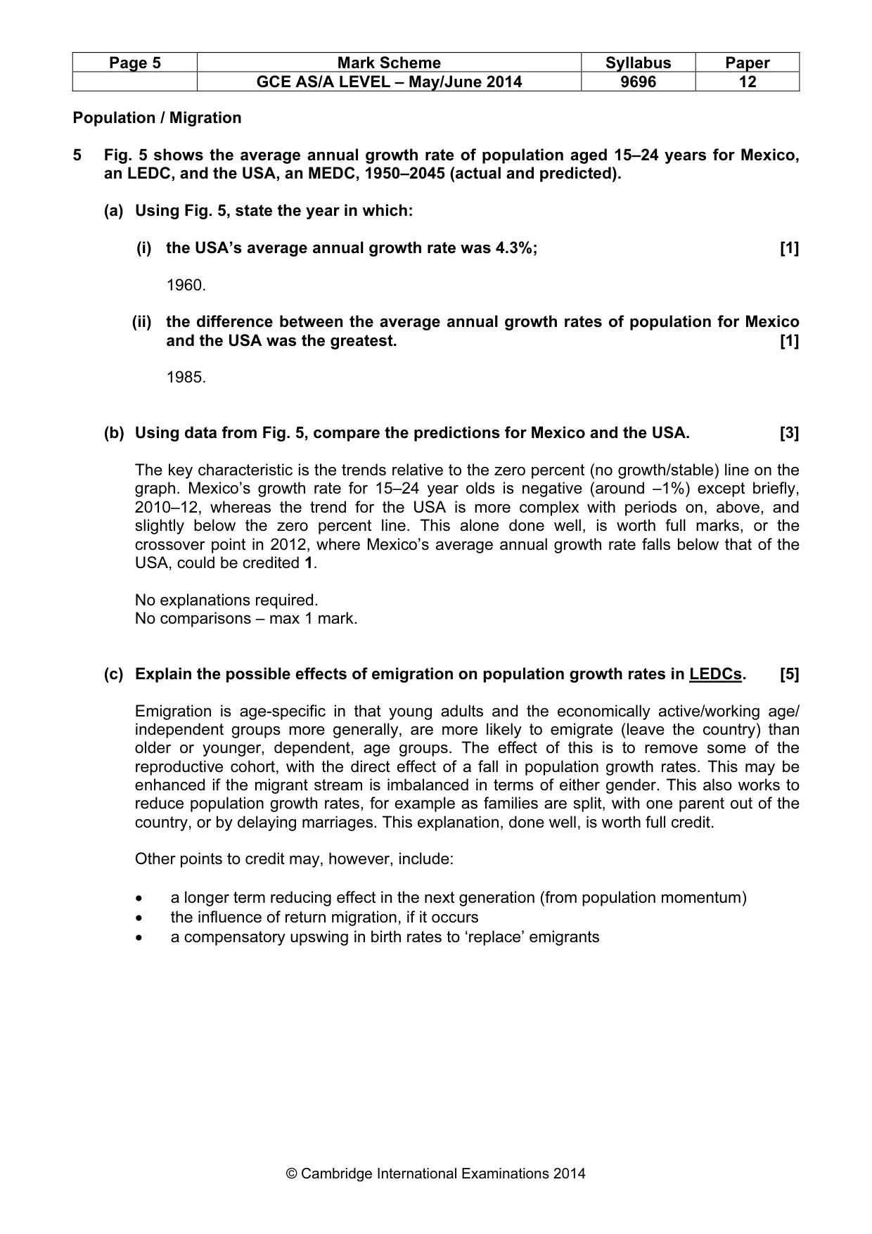 Mark scheme, page 5 of 13