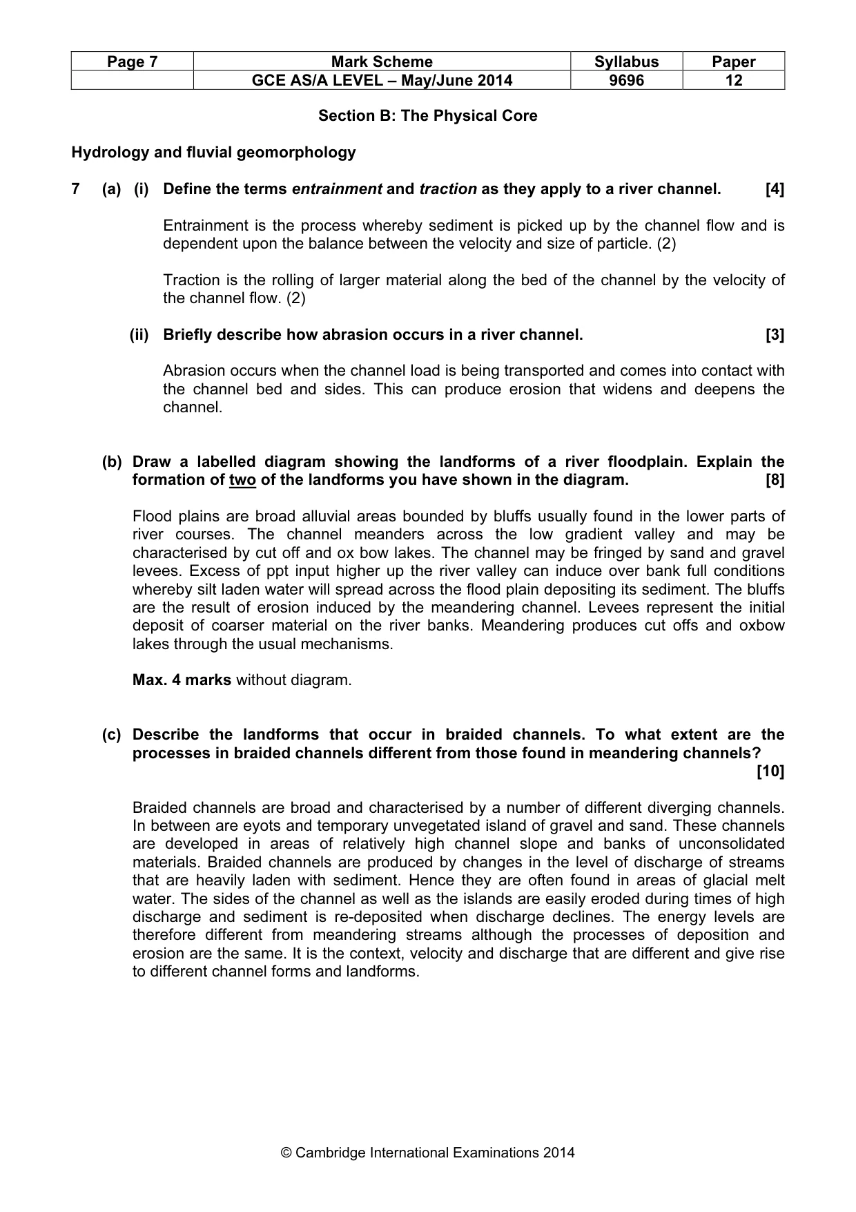 Mark scheme, page 7 of 13