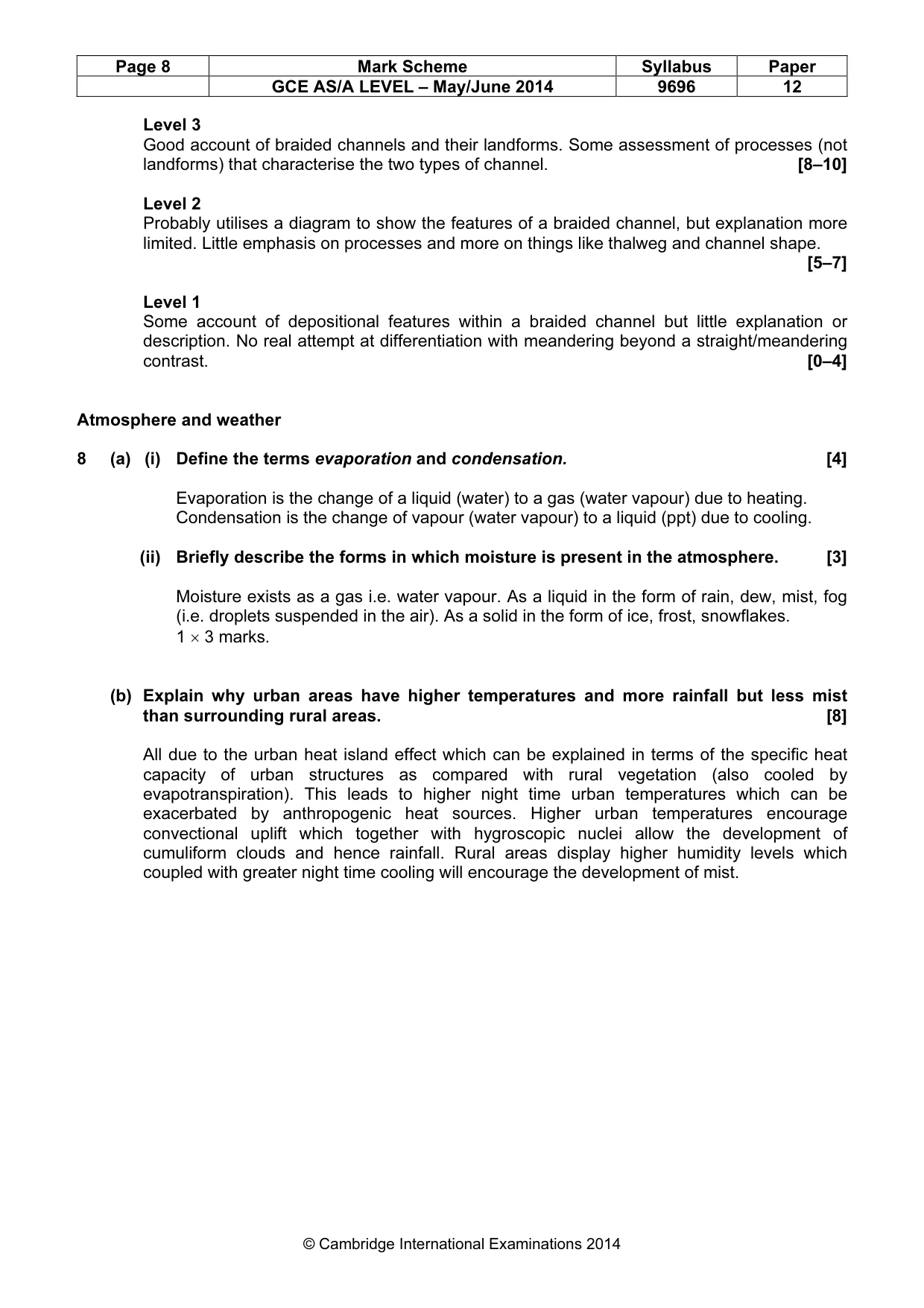 Mark scheme, page 8 of 13