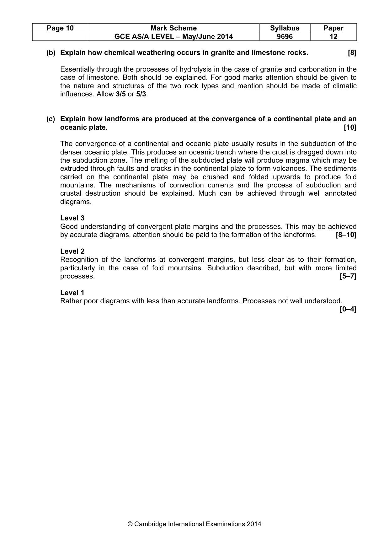 Mark scheme, page 10 of 13
