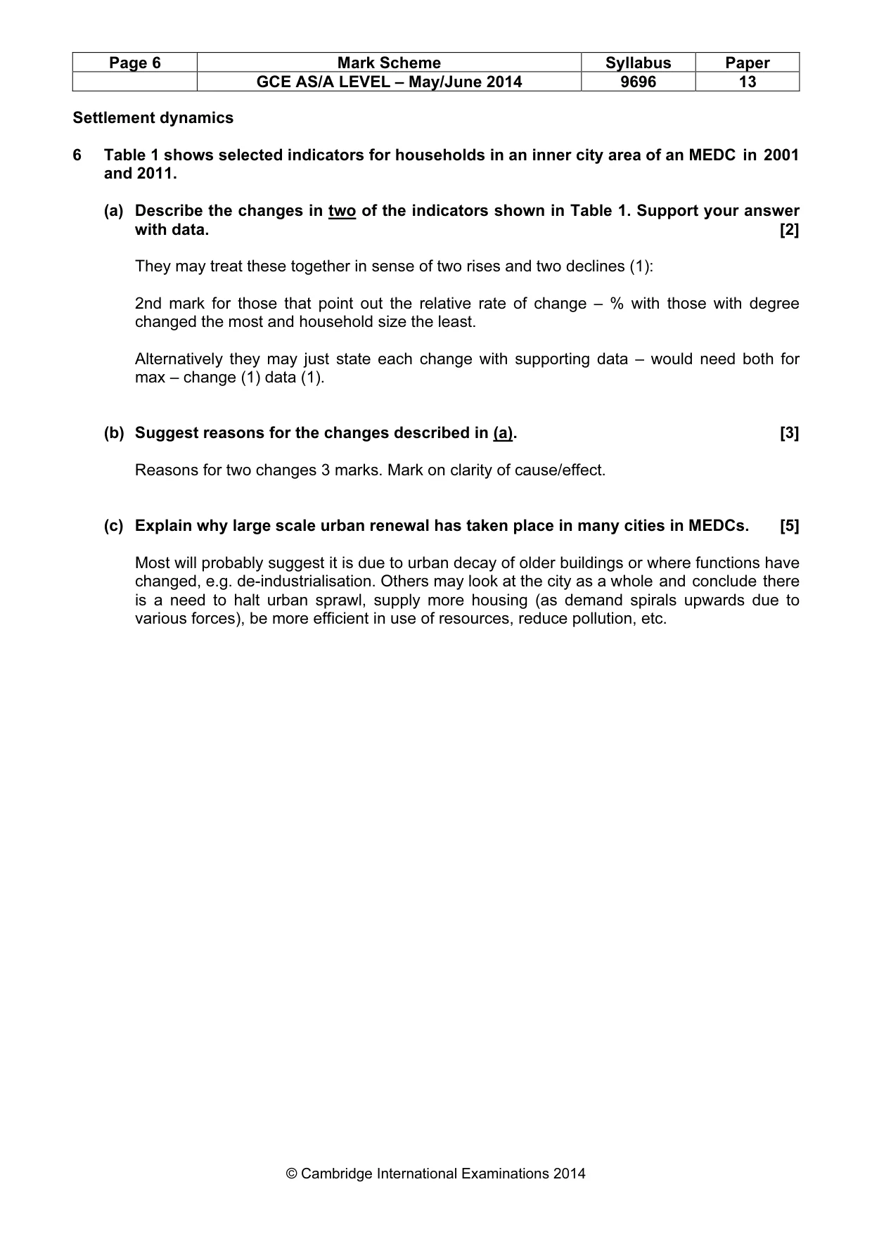 Mark scheme, page 6 of 14