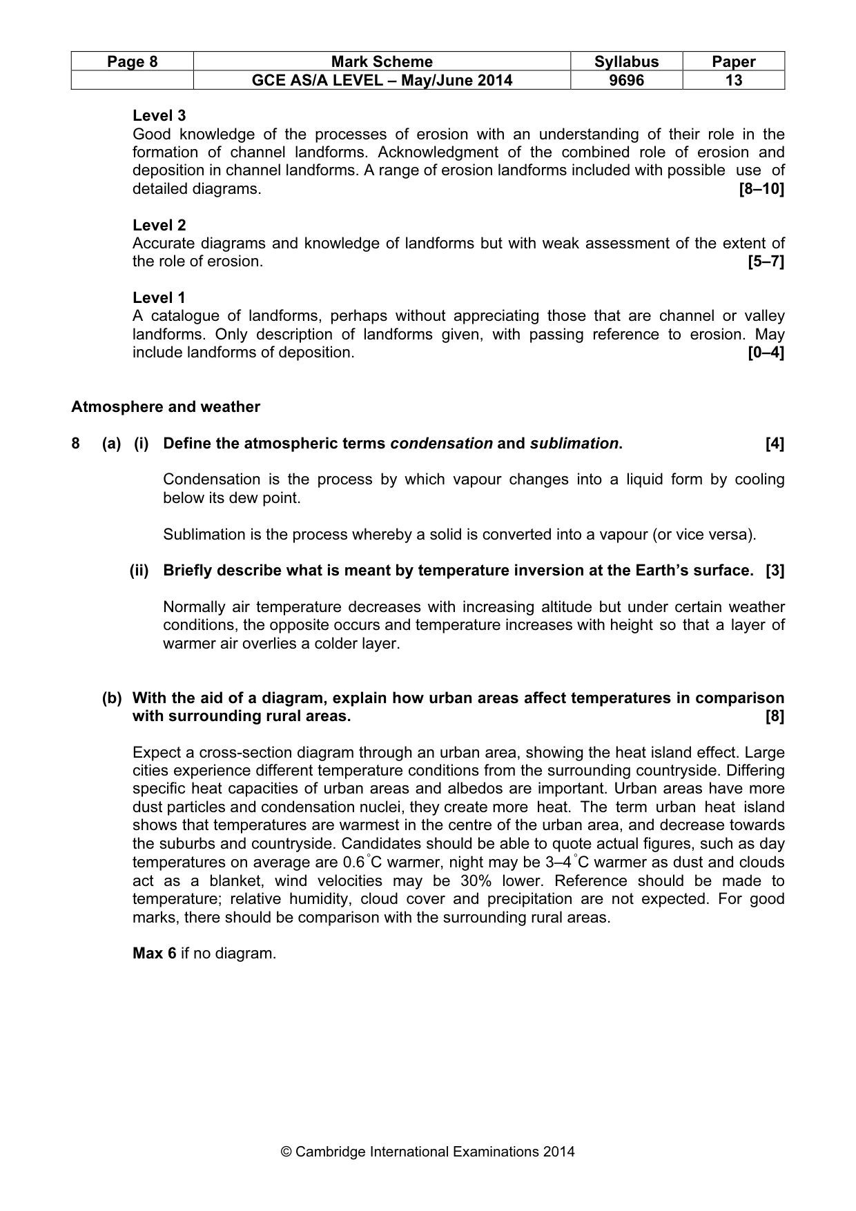 Mark scheme, page 8 of 14