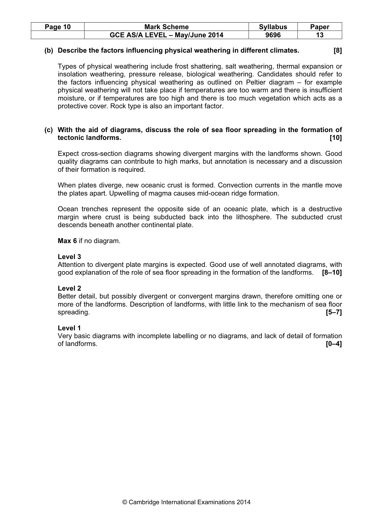 Mark scheme, page 10 of 14