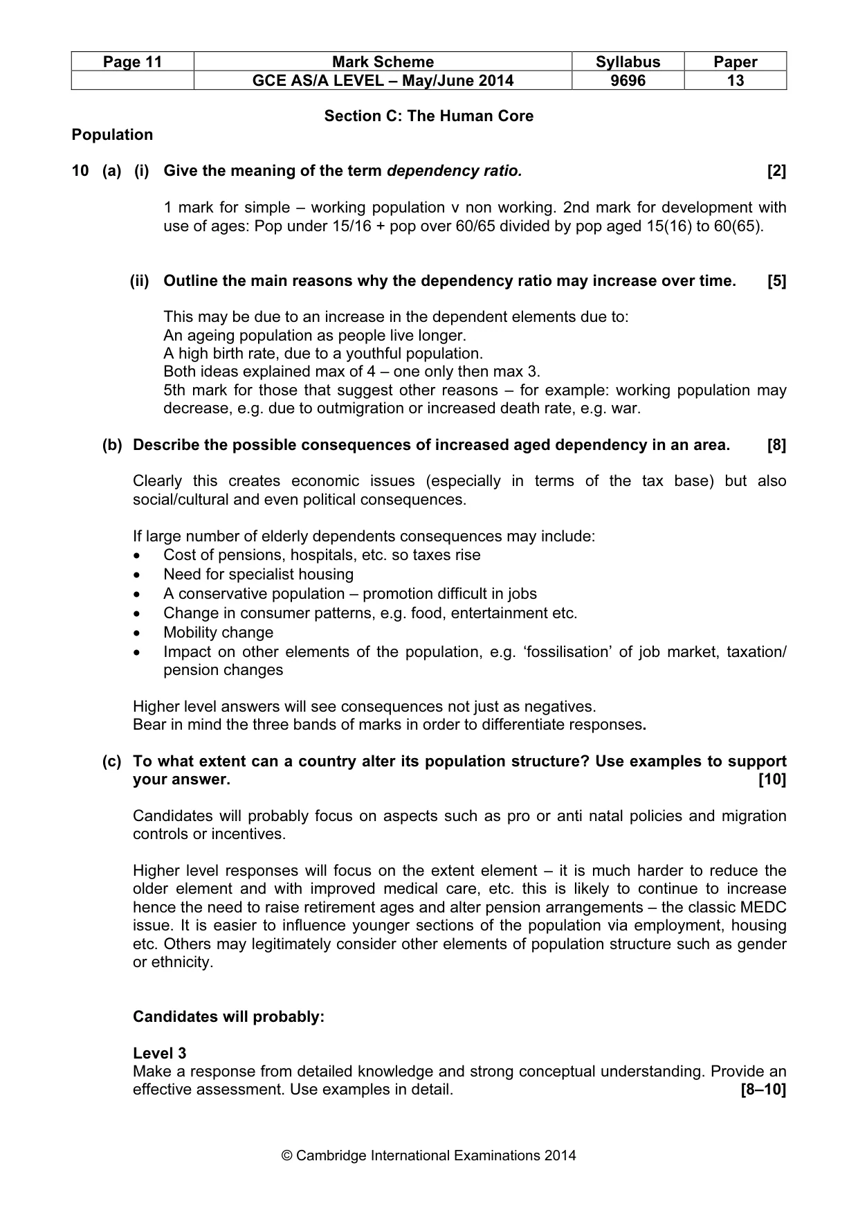 Mark scheme, page 11 of 14