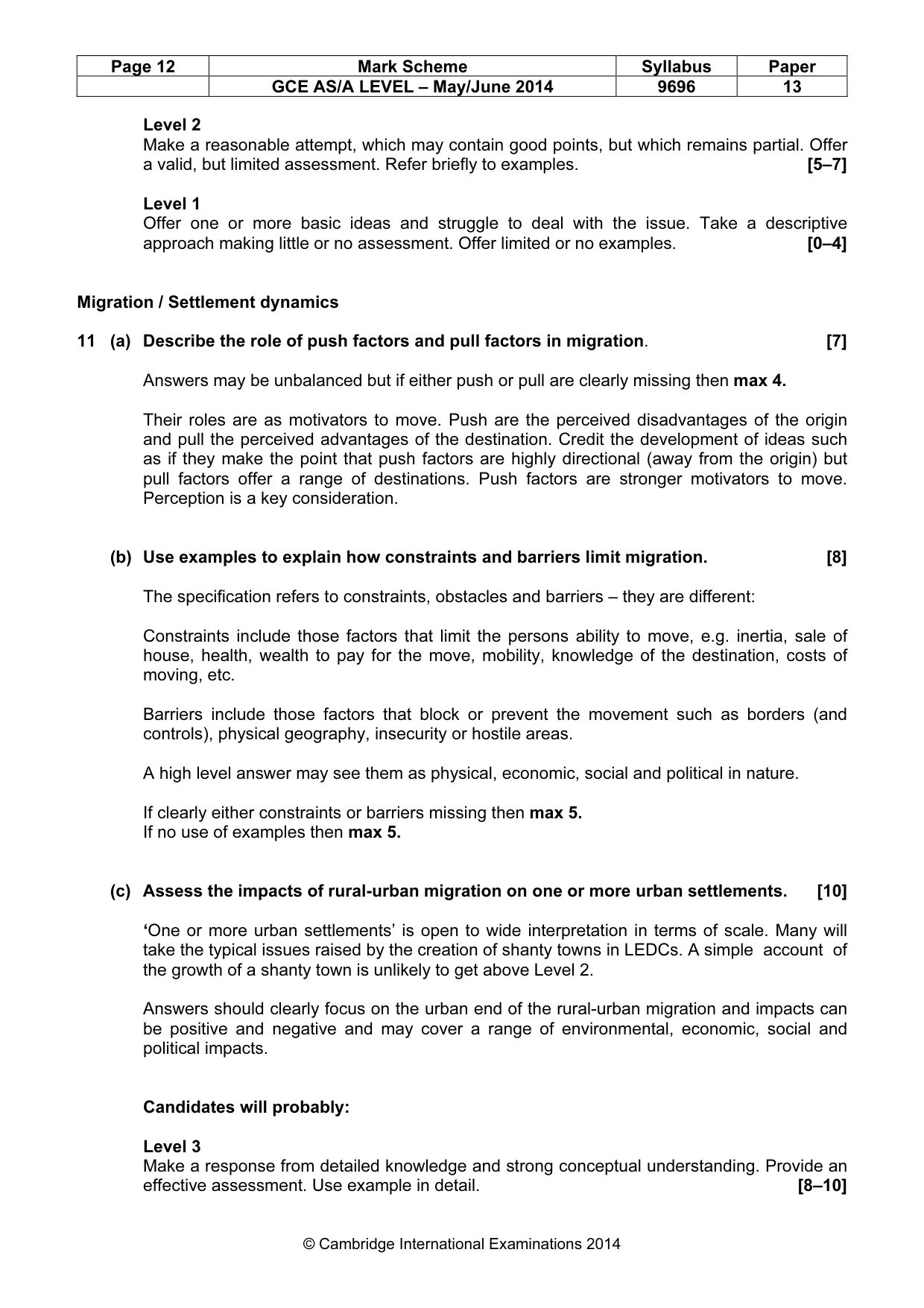 Mark scheme, page 12 of 14