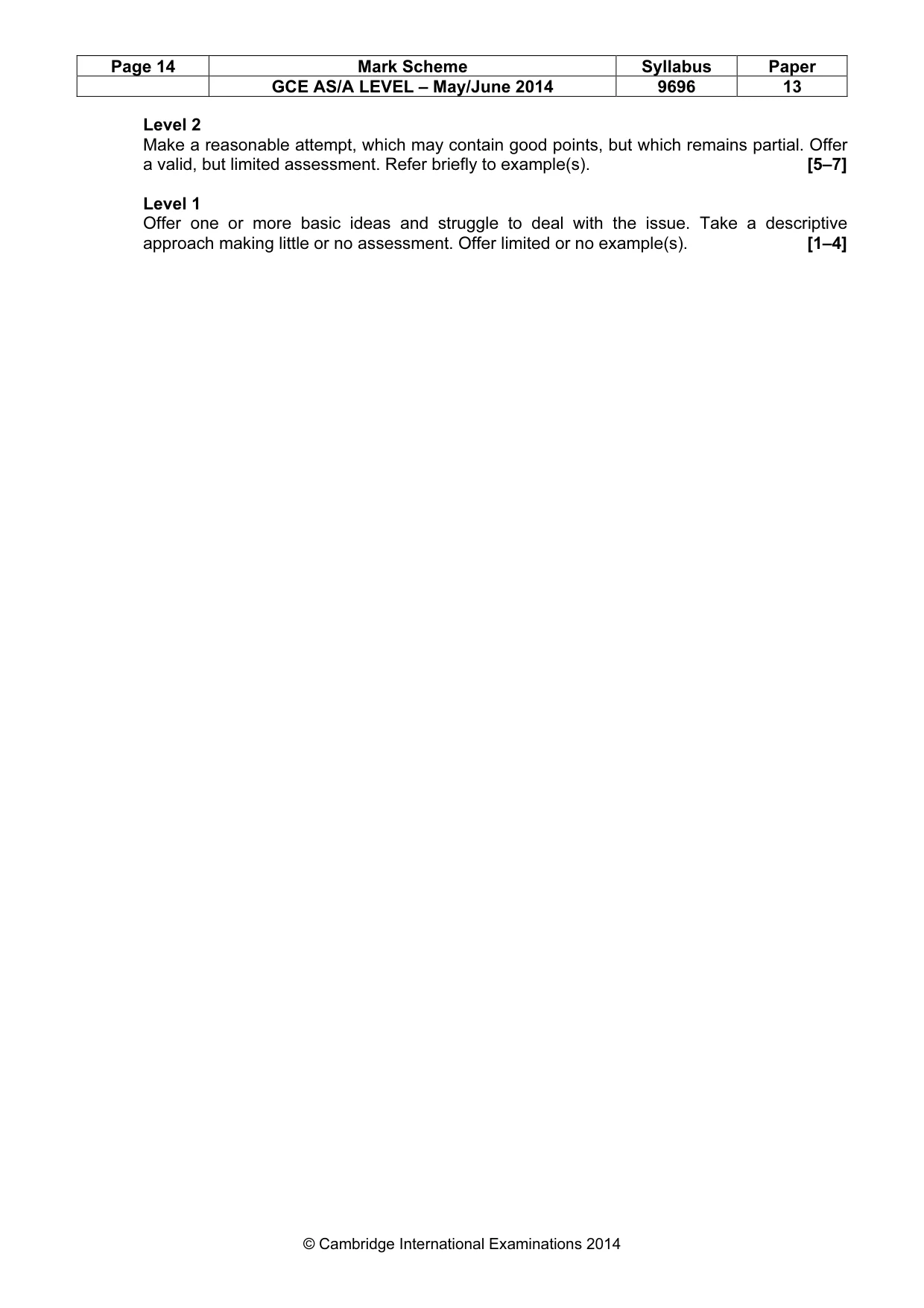 Mark scheme, page 14 of 14