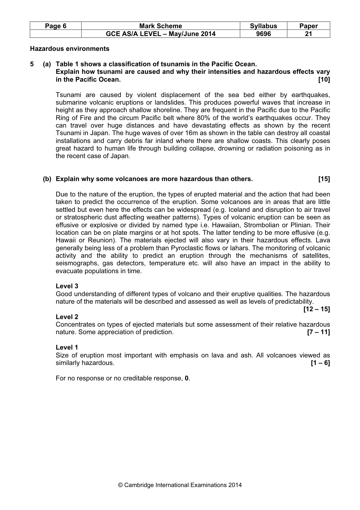 Mark scheme, page 6 of 9