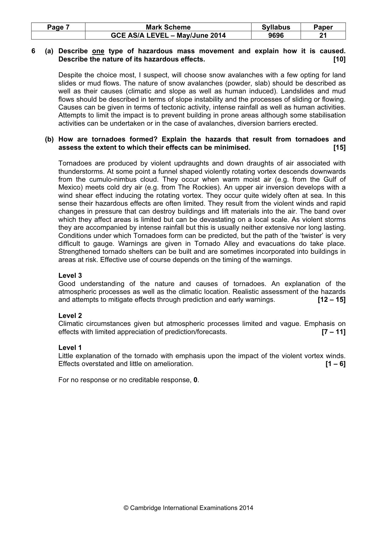 Mark scheme, page 7 of 9
