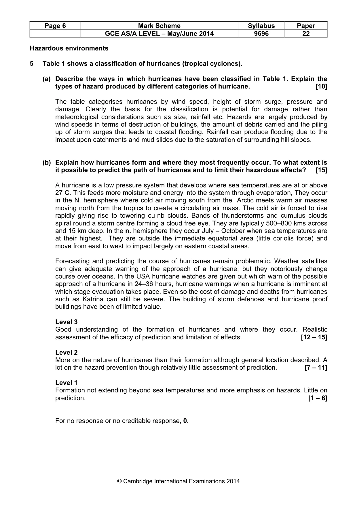 Mark scheme, page 6 of 9