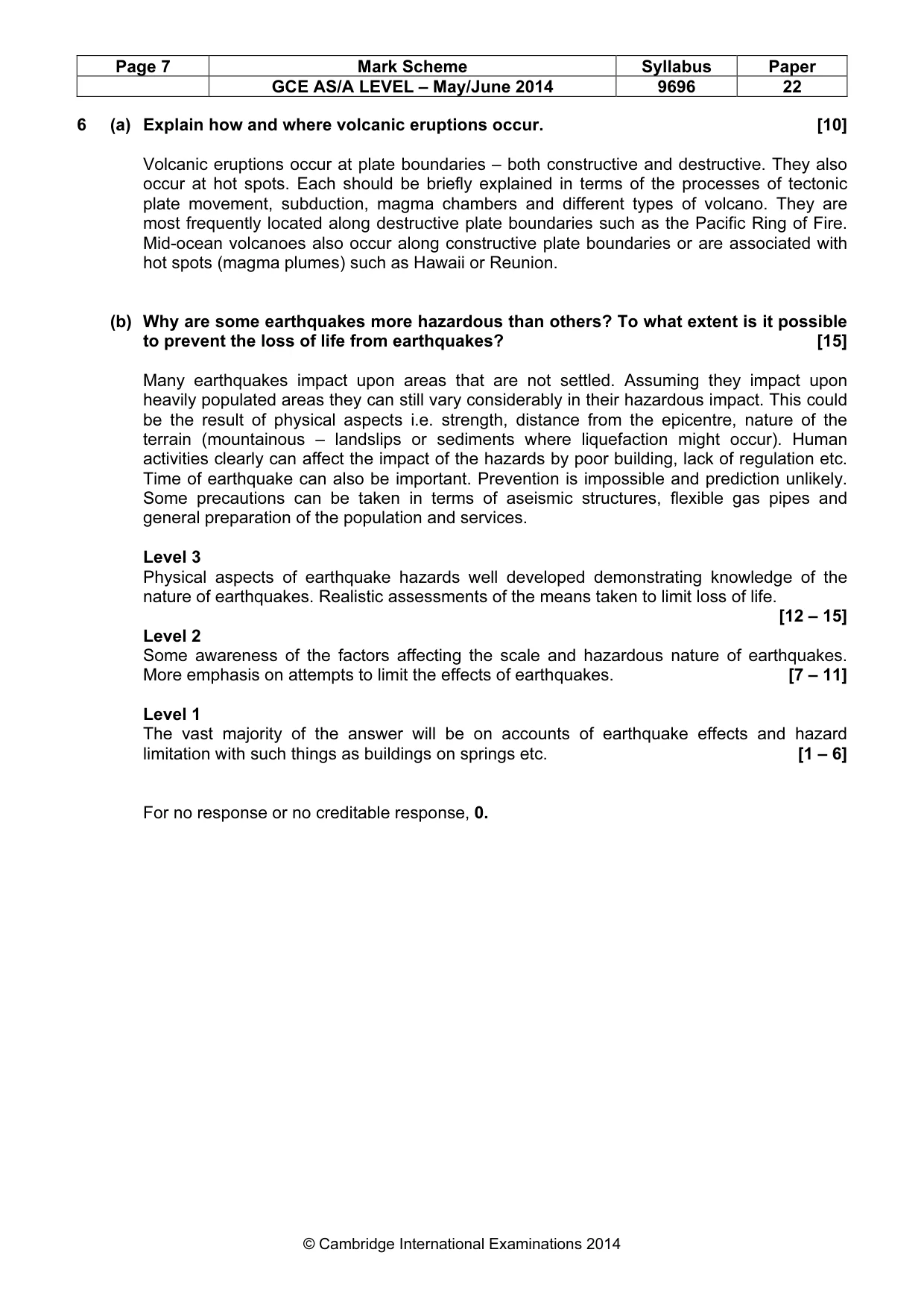 Mark scheme, page 7 of 9