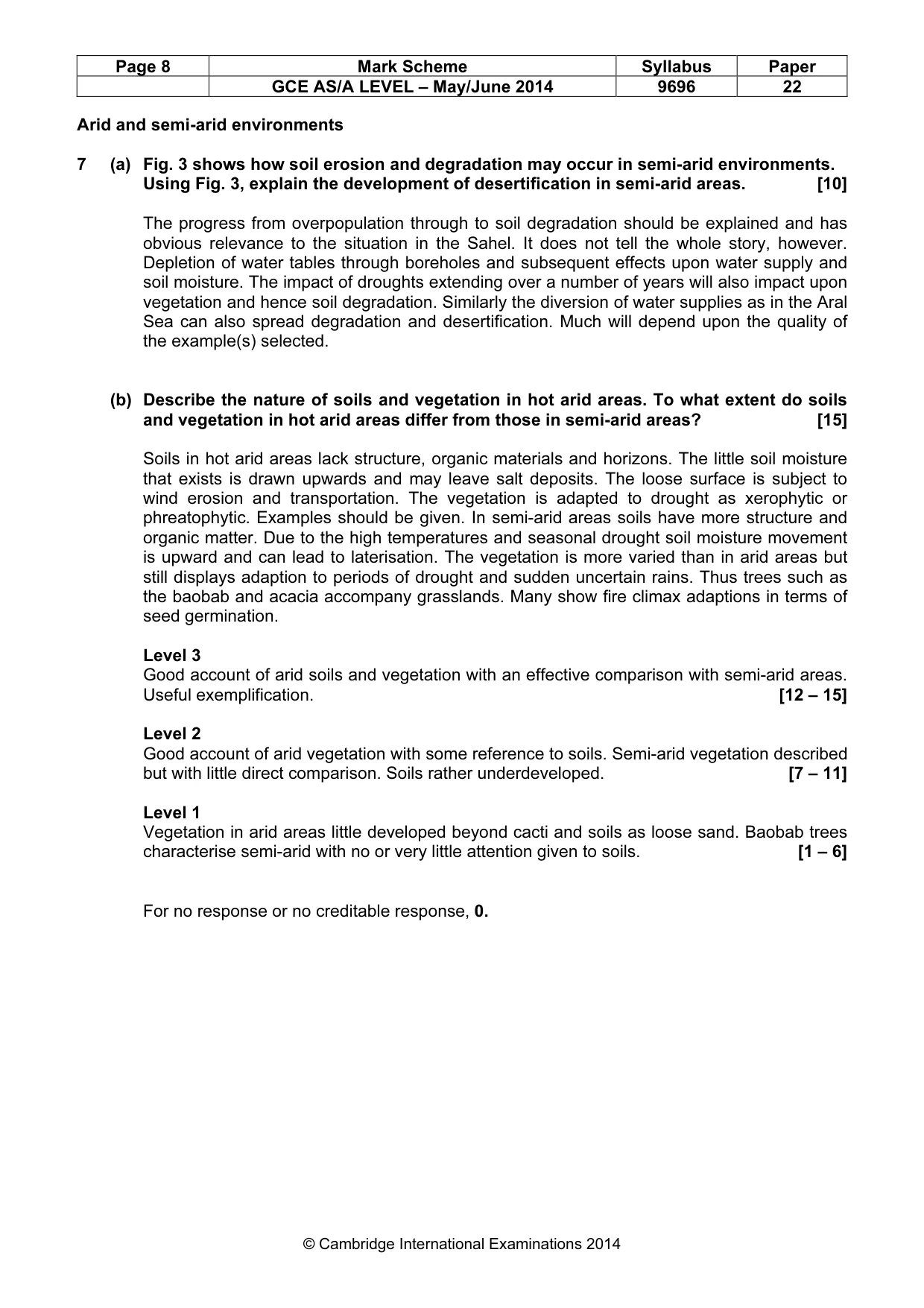 Mark scheme, page 8 of 9