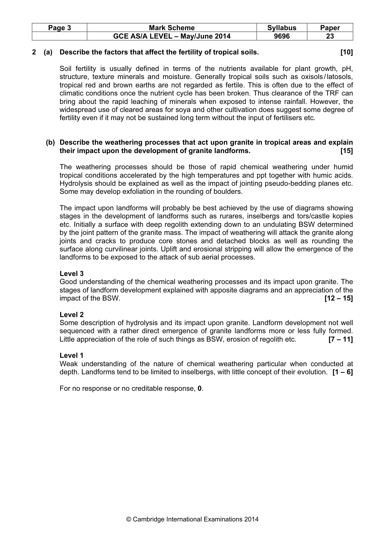 Mark scheme, page 3 of 9