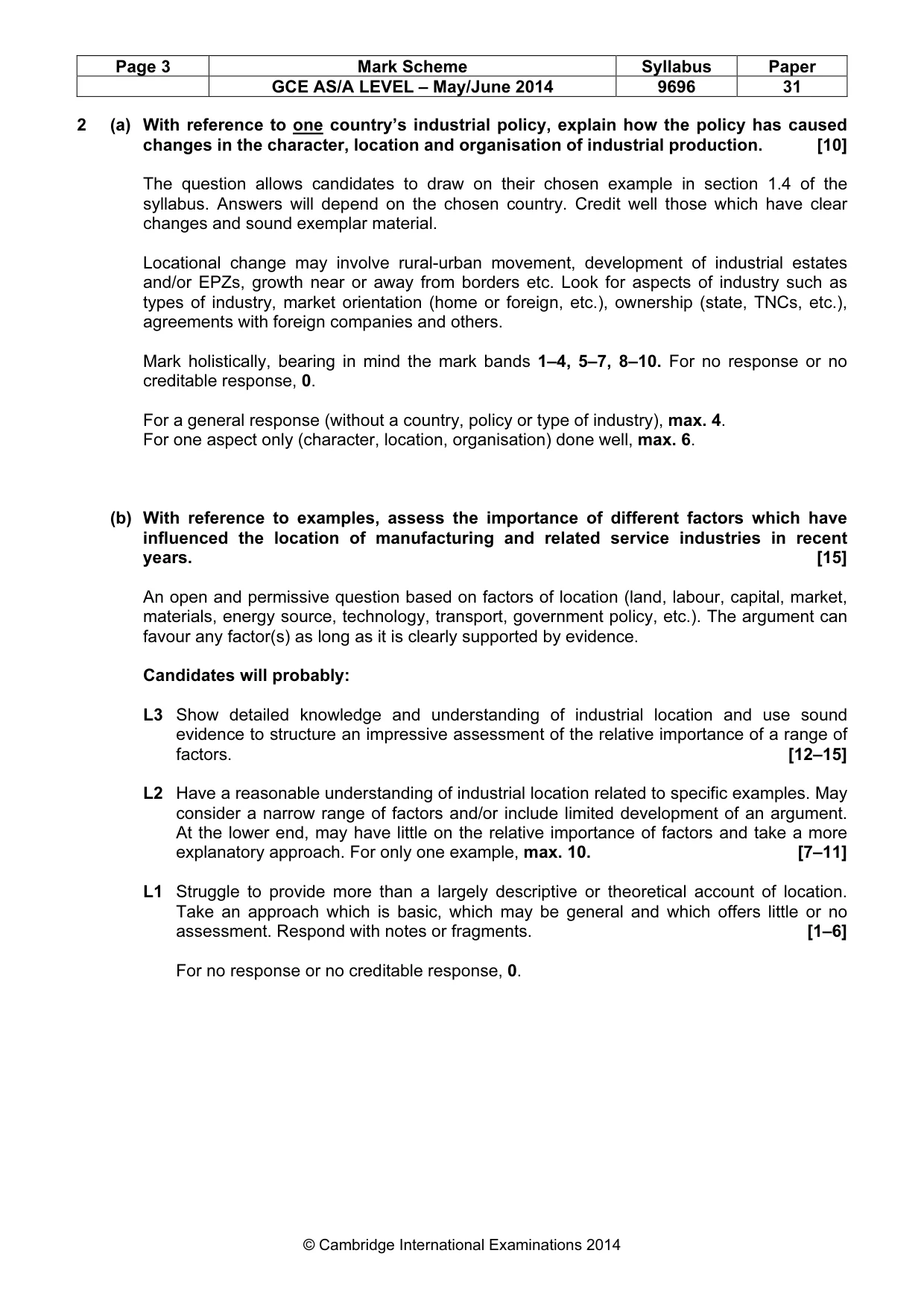 Mark scheme, page 3 of 9
