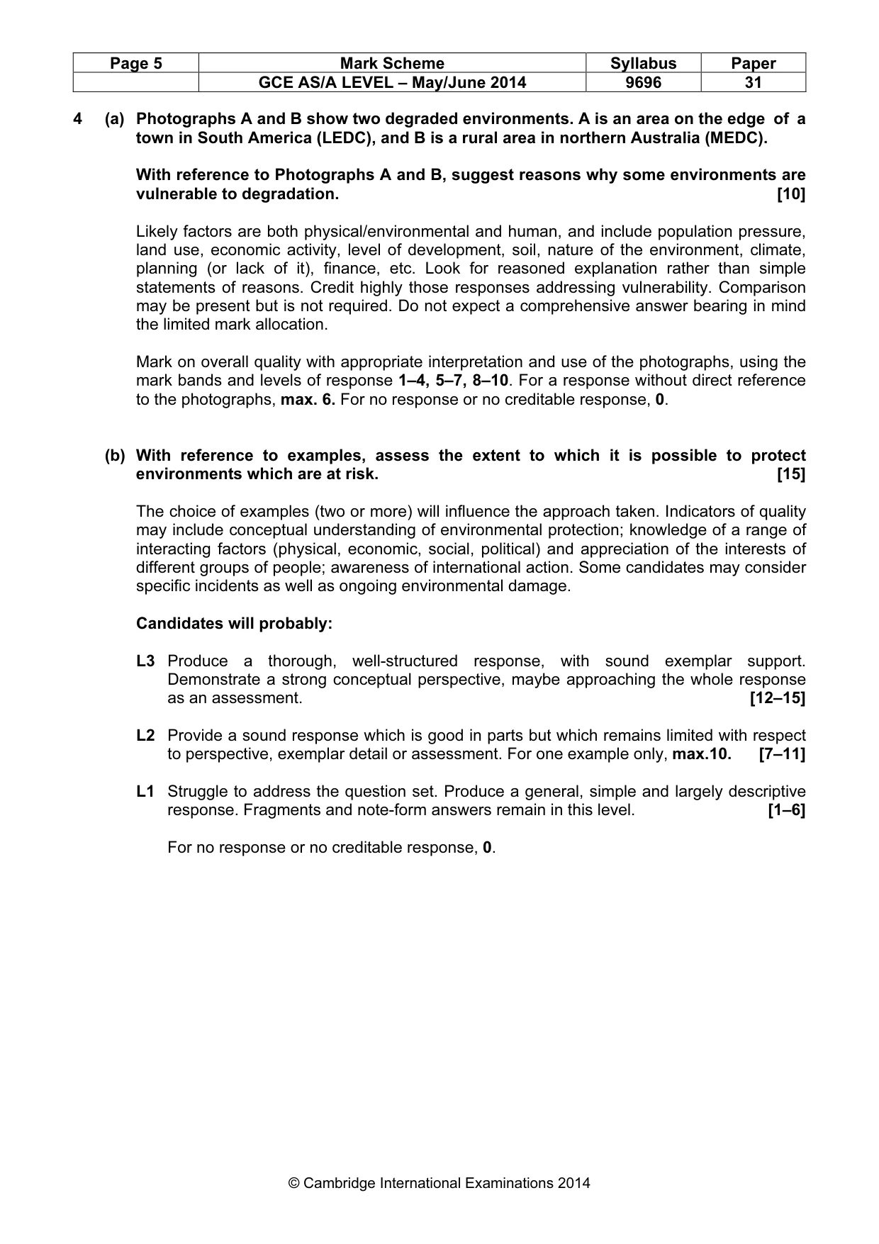 Mark scheme, page 5 of 9