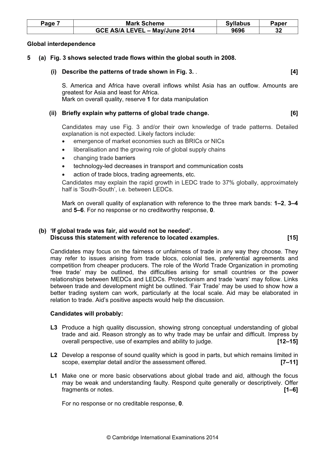 Mark scheme, page 7 of 11