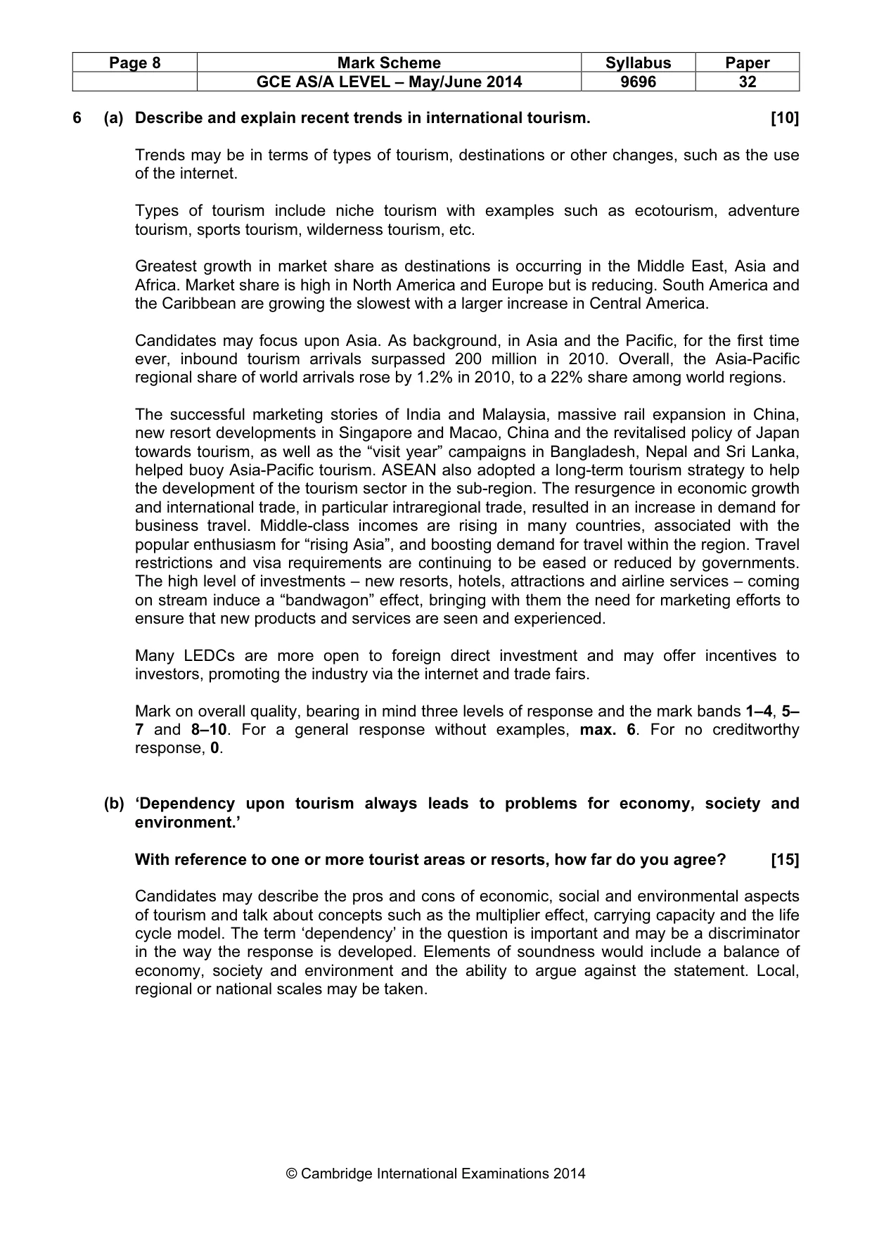 Mark scheme, page 8 of 11