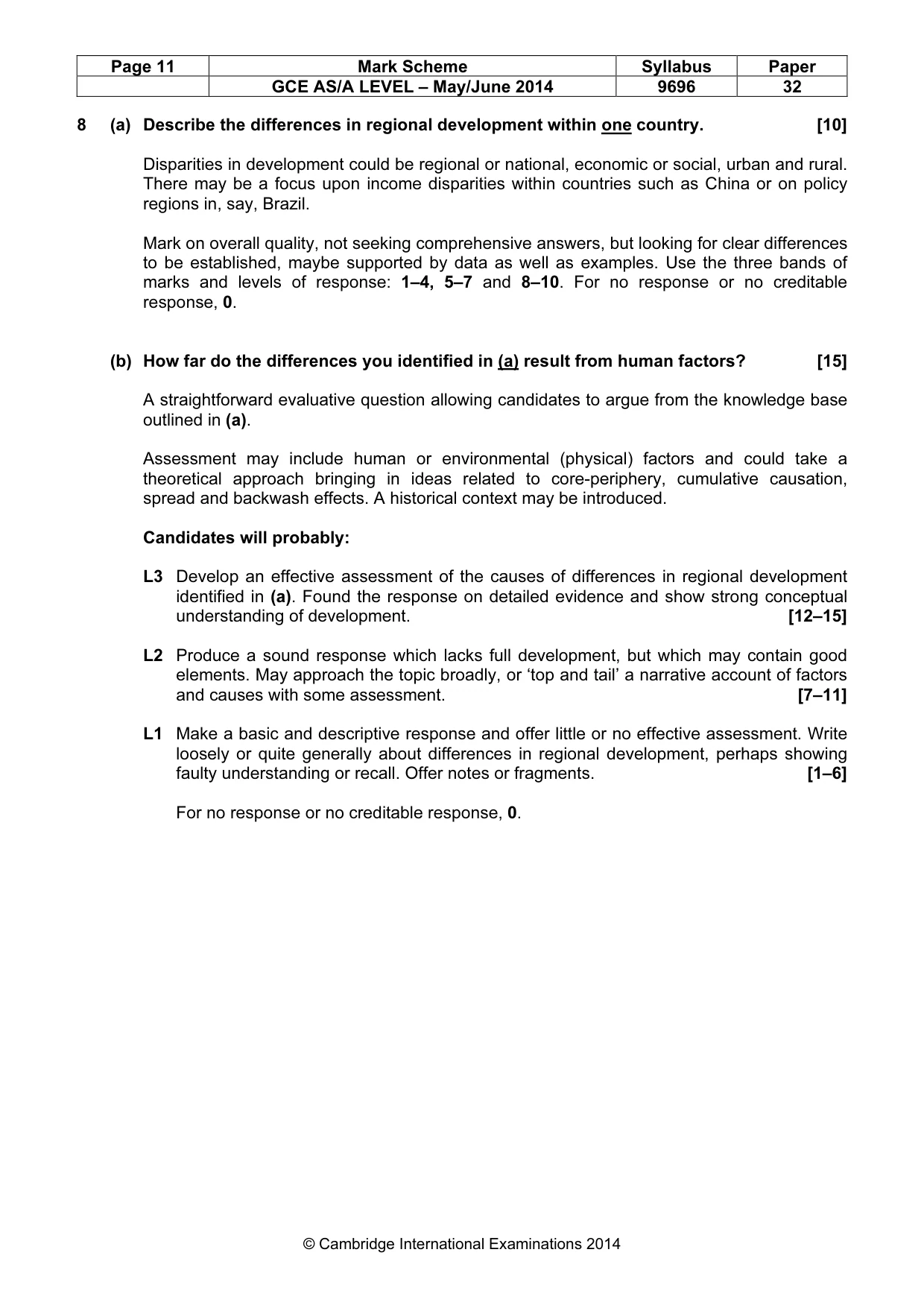 Mark scheme, page 11 of 11