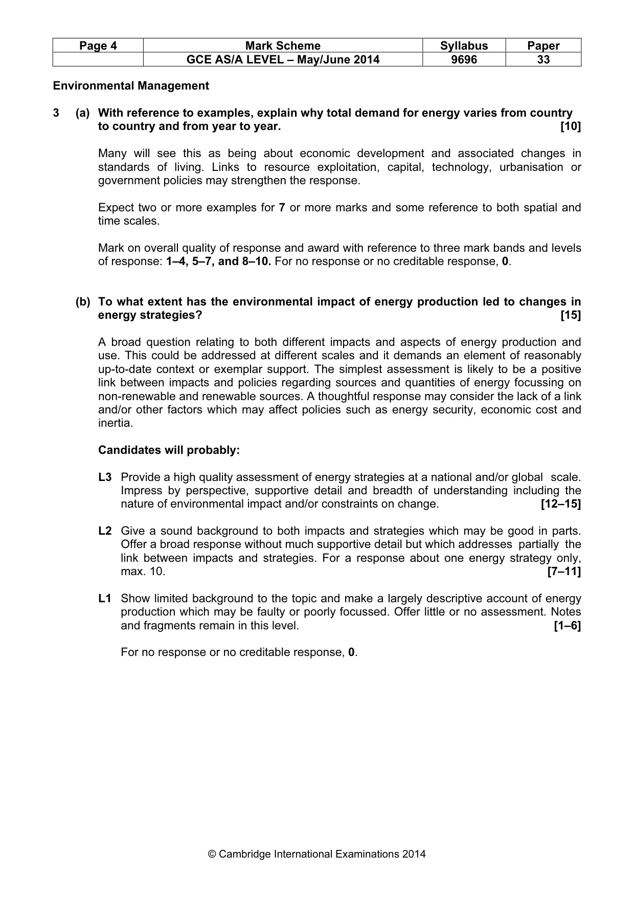 Mark scheme, page 4 of 9