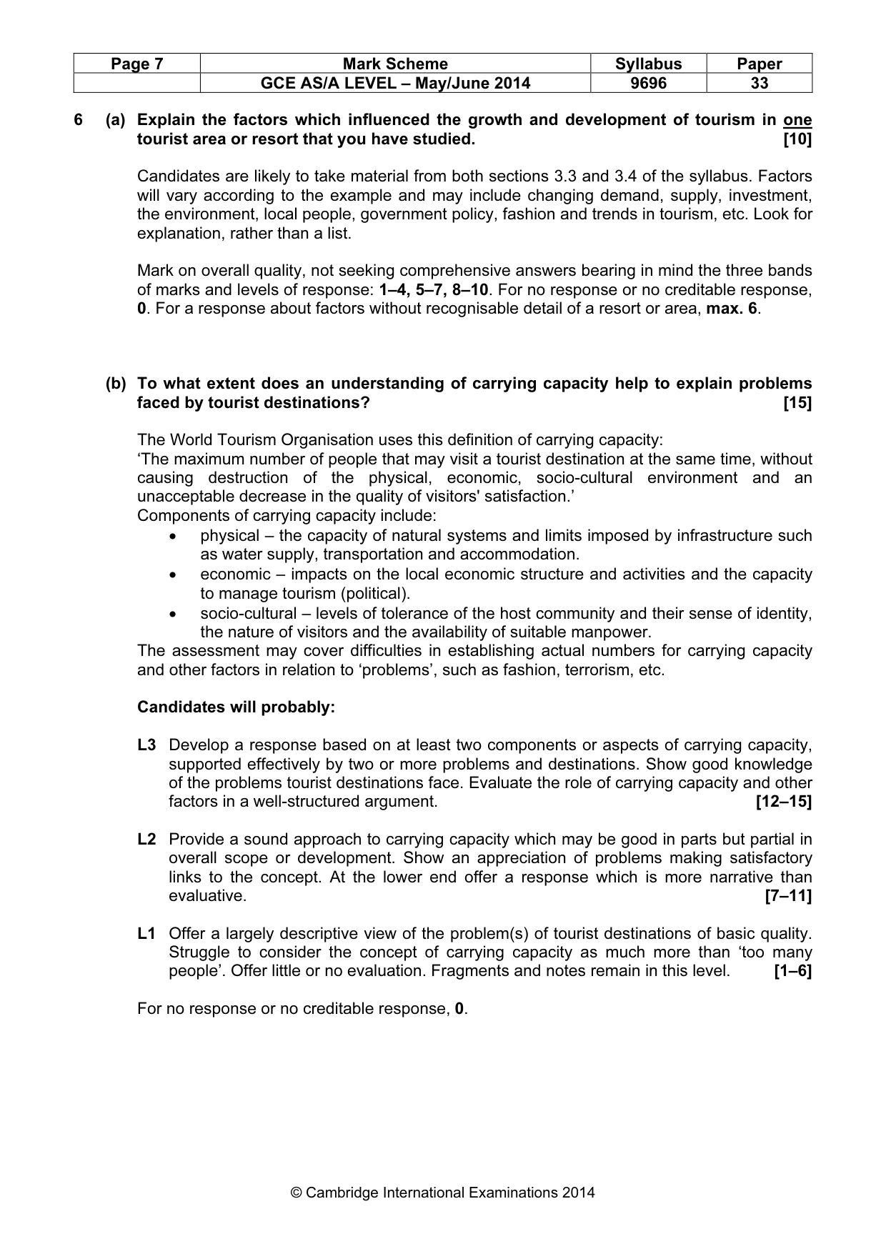 Mark scheme, page 7 of 9