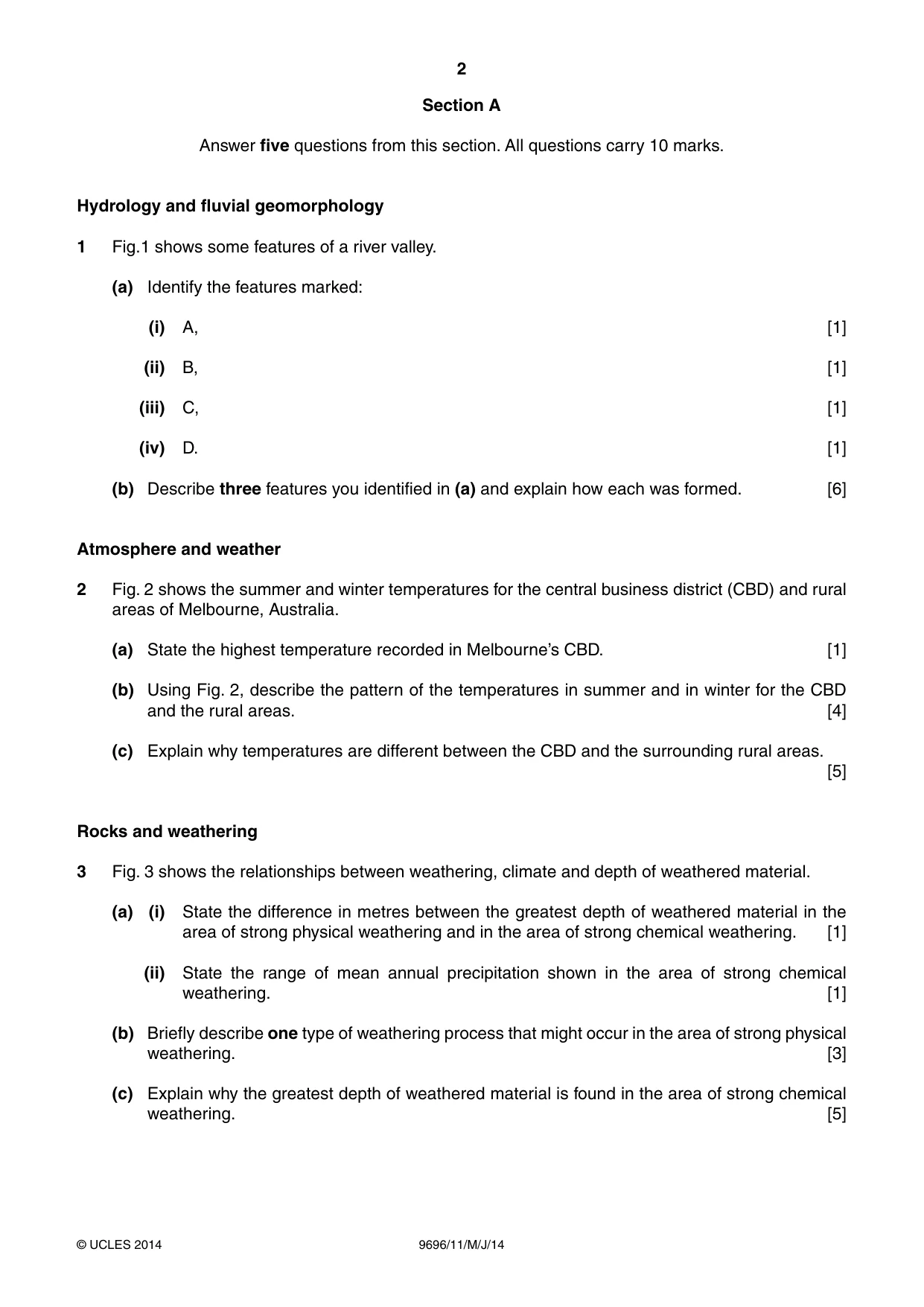 Cambridge A Level Geography 9696 2014 May/June Paper 1 · Variant 1 question paper, page 2 of 8