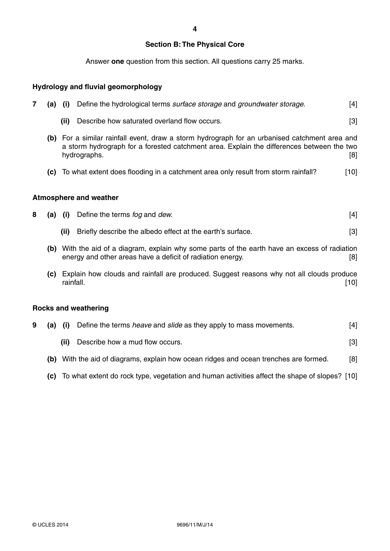 Cambridge A Level Geography 9696 2014 May/June Paper 1 · Variant 1 question paper, page 4 of 8