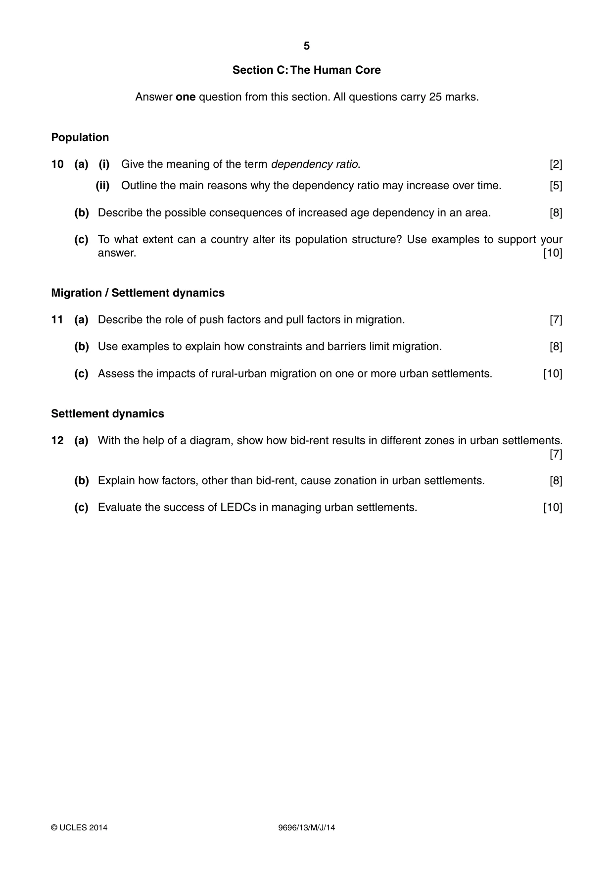 Cambridge A Level Geography 9696 2014 May/June Paper 1 · Variant 3 question paper, page 5 of 8