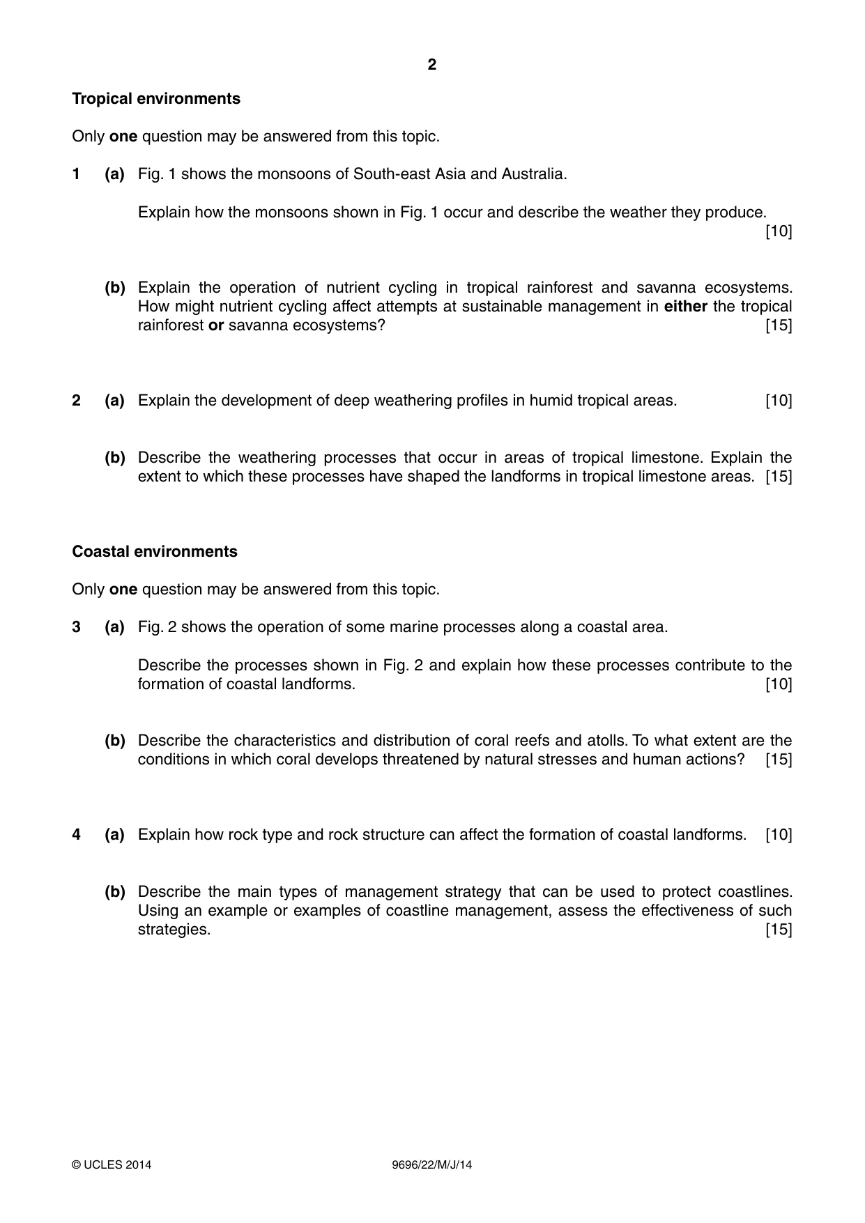 Cambridge A Level Geography 9696 2014 May/June Paper 2 · Variant 2 question paper, page 2 of 4