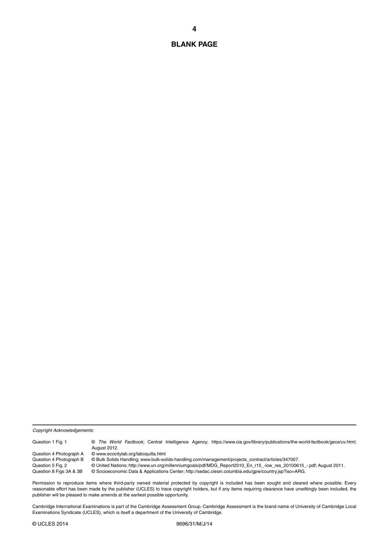 Cambridge A Level Geography 9696 2014 May/June Paper 3 · Variant 1 question paper, page 4 of 4