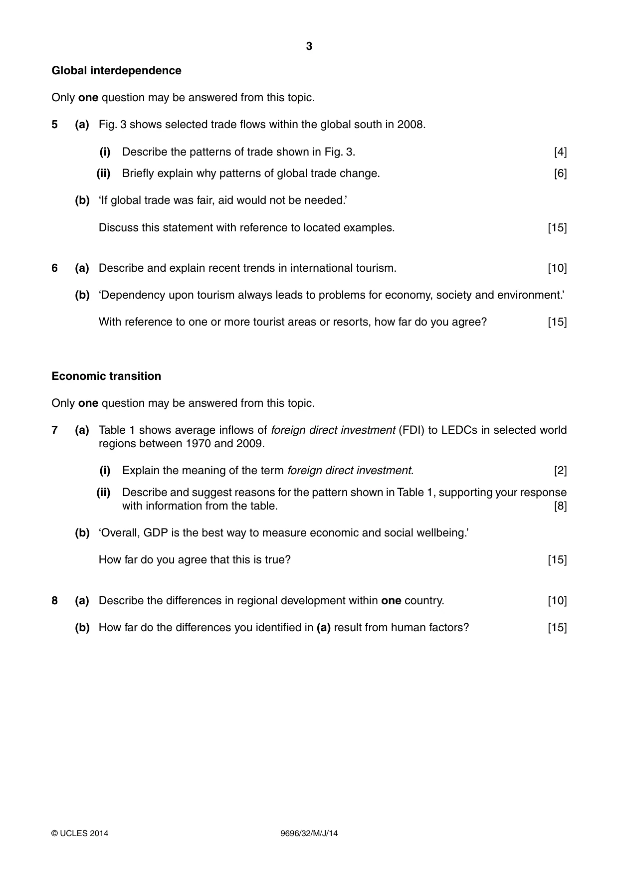 Cambridge A Level Geography 9696 2014 May/June Paper 3 · Variant 2 question paper, page 3 of 4
