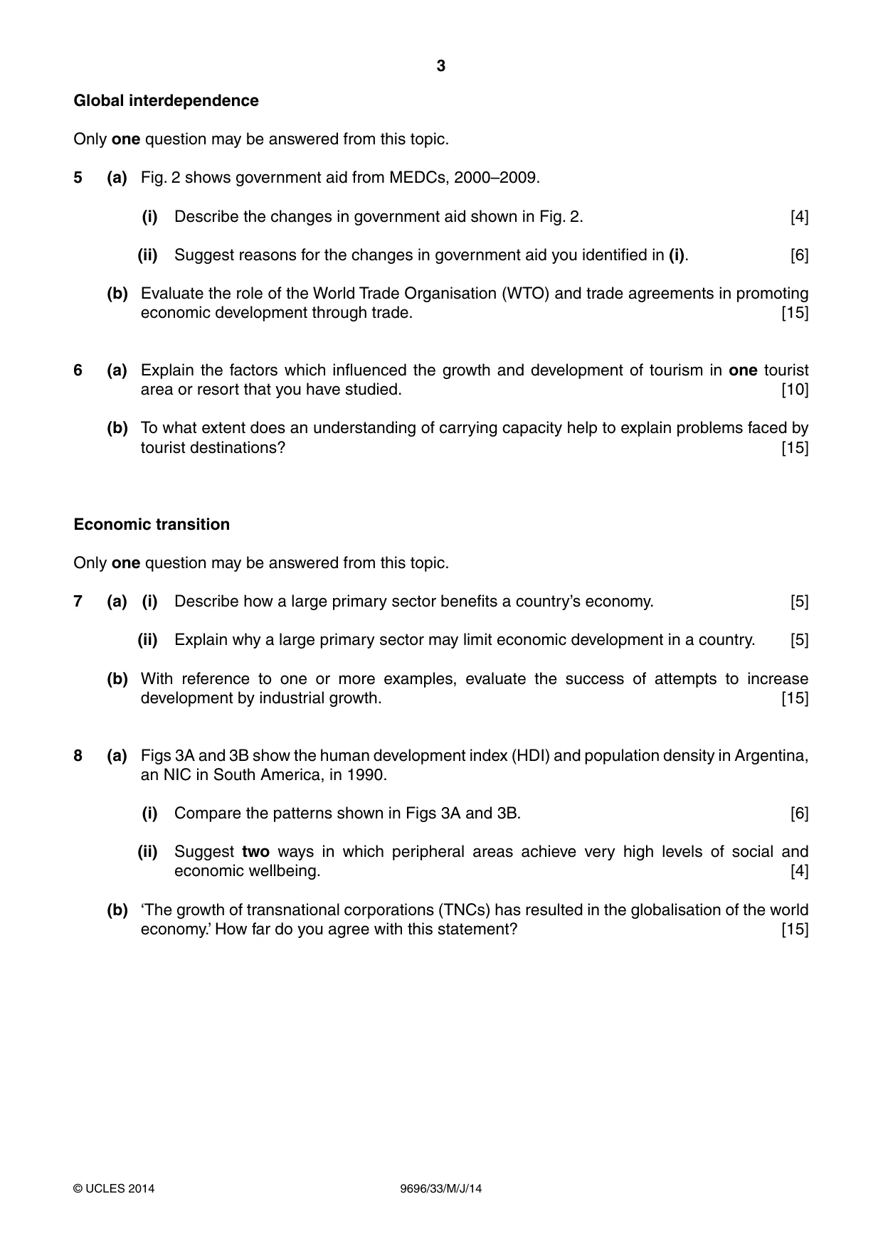 Cambridge A Level Geography 9696 2014 May/June Paper 3 · Variant 3 question paper, page 3 of 4