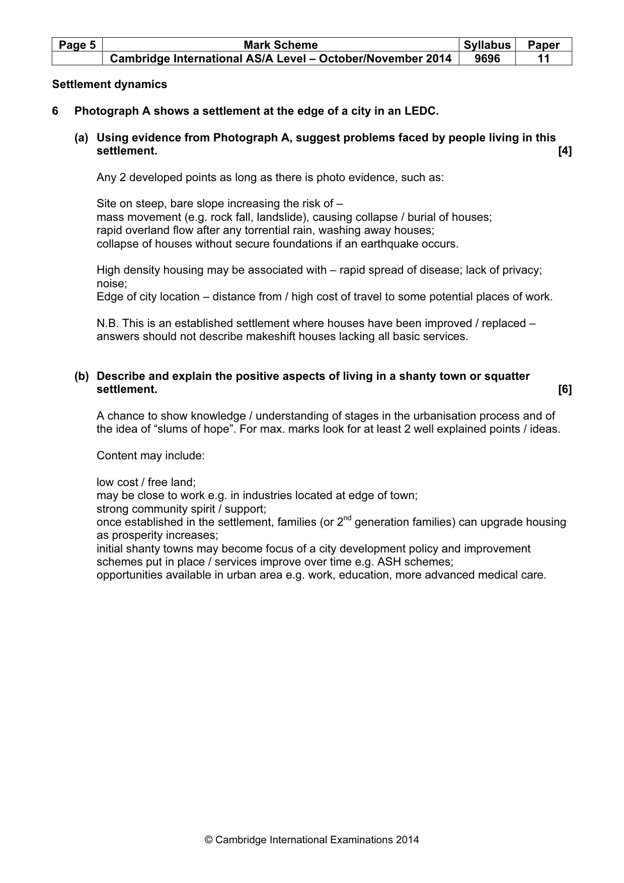 Mark scheme, page 5 of 14