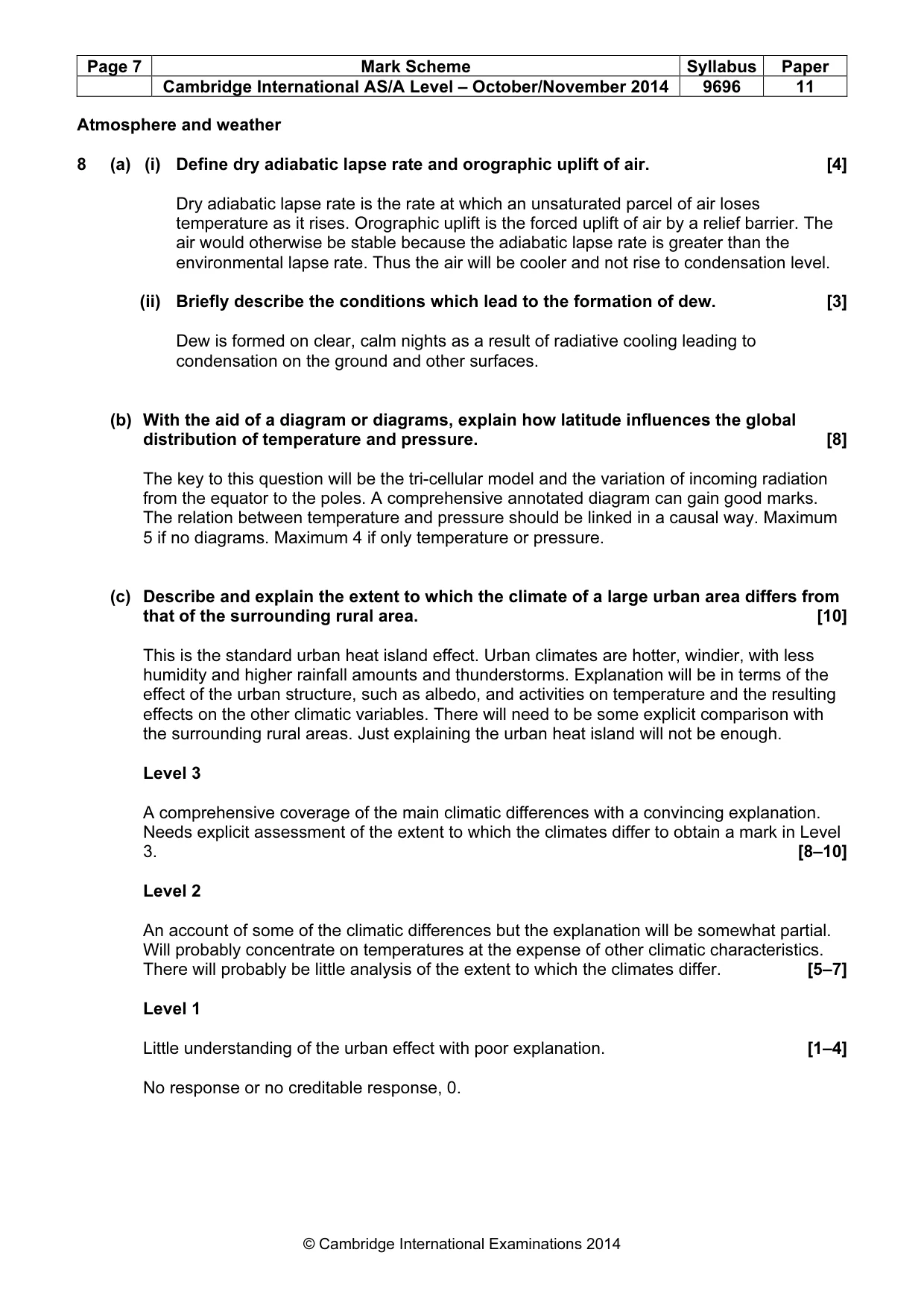 Mark scheme, page 7 of 14