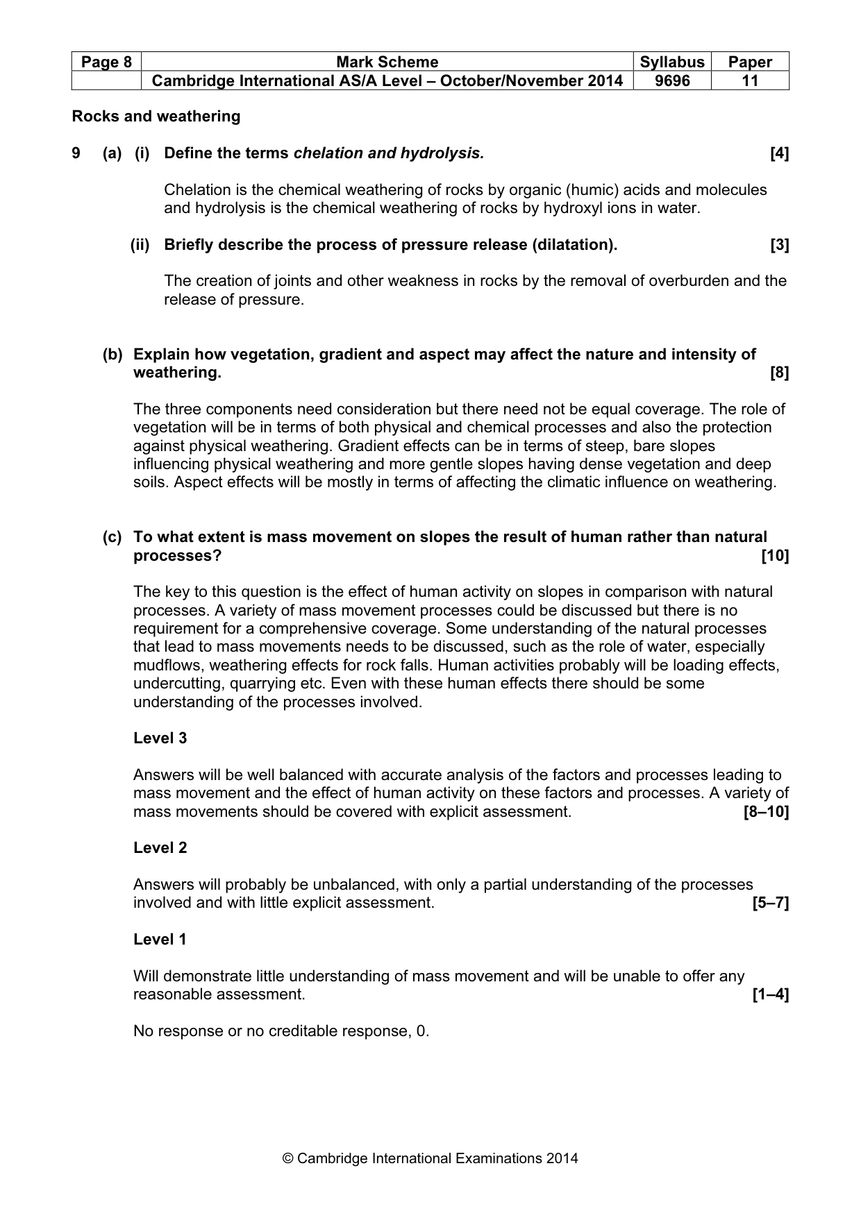 Mark scheme, page 8 of 14