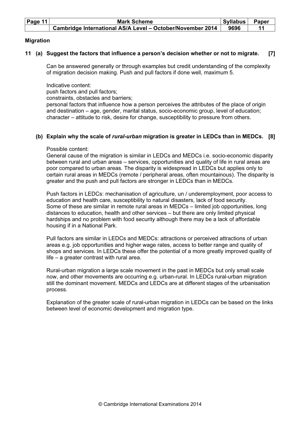 Mark scheme, page 11 of 14