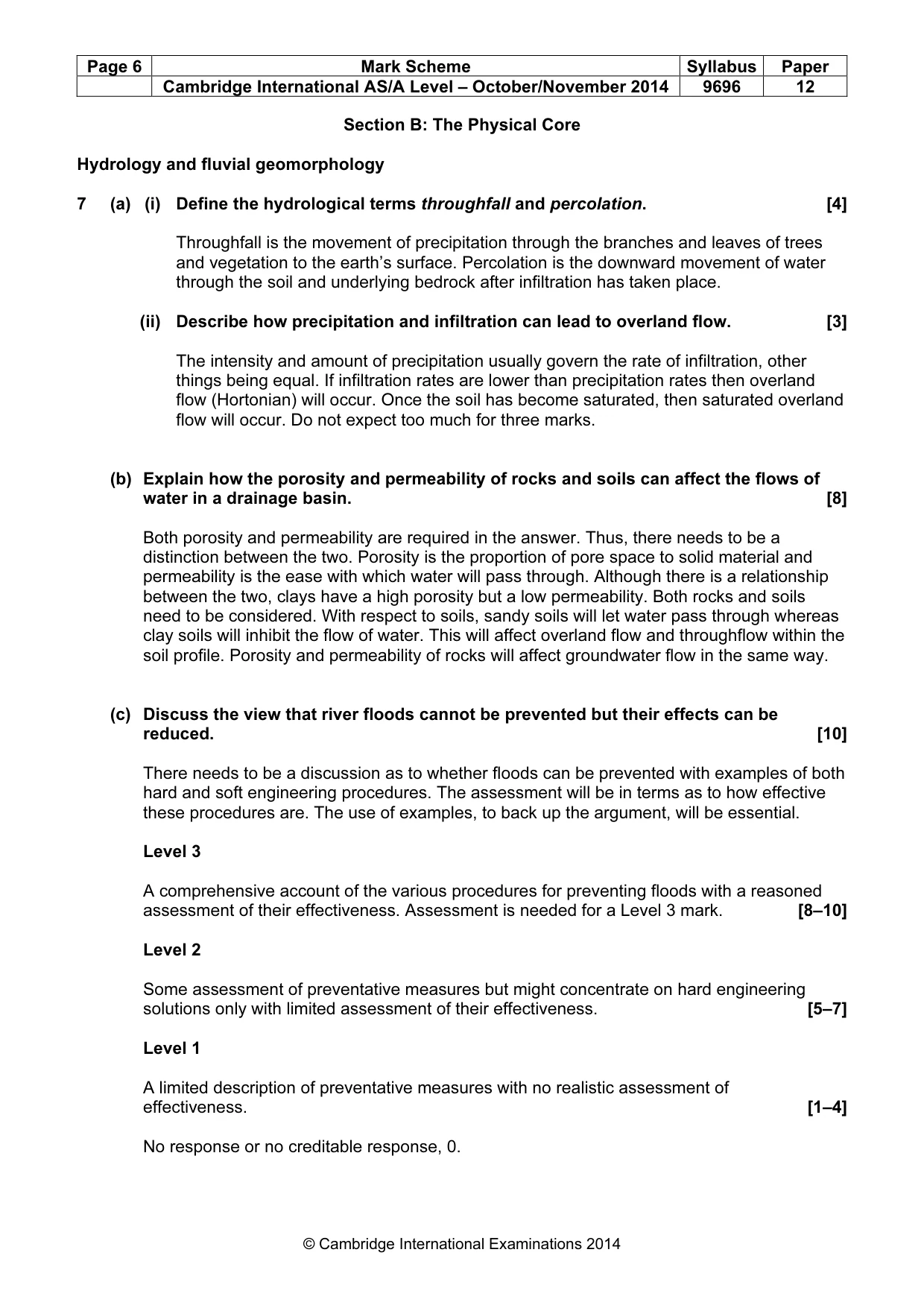 Mark scheme, page 6 of 14