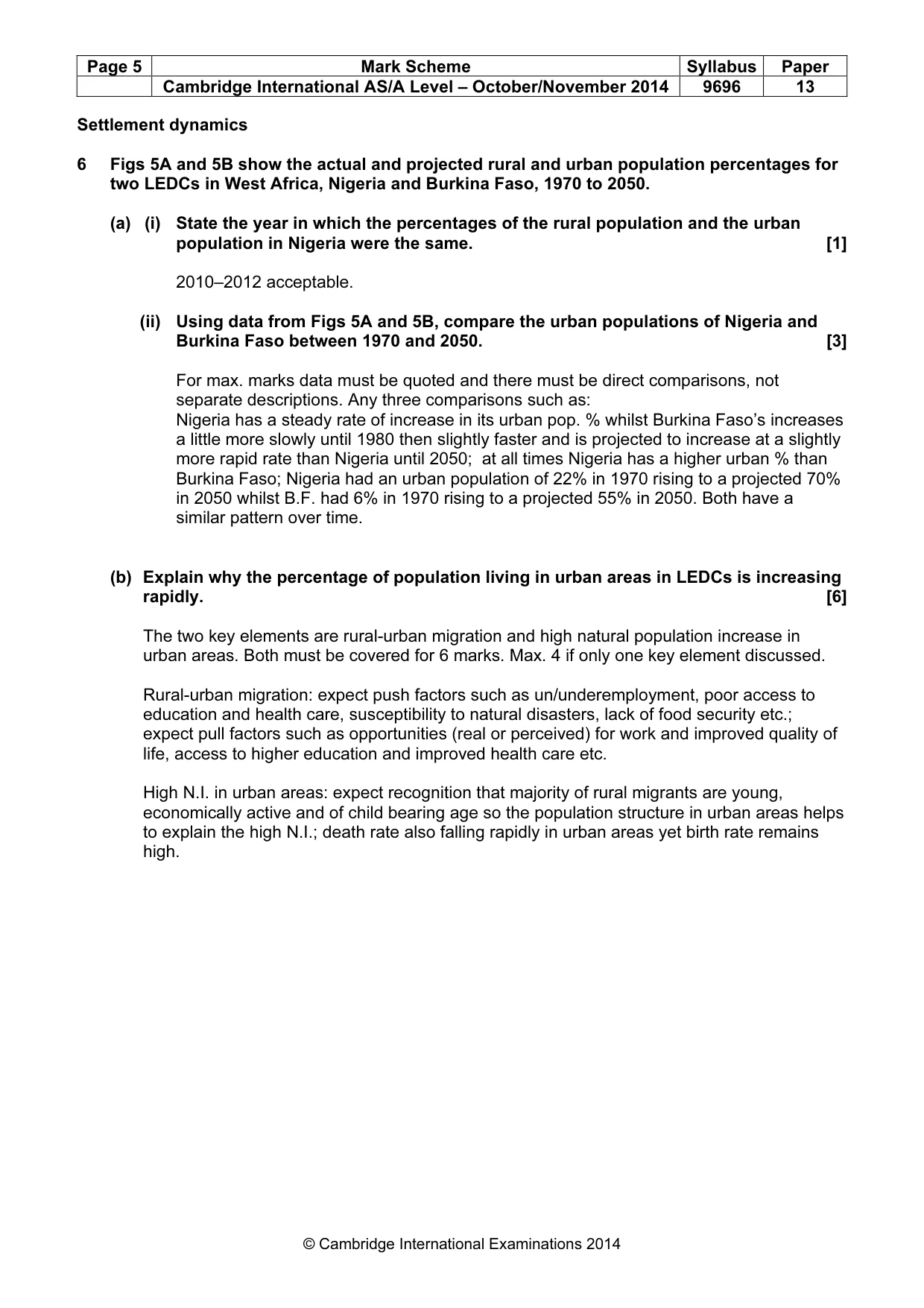 Mark scheme, page 5 of 15