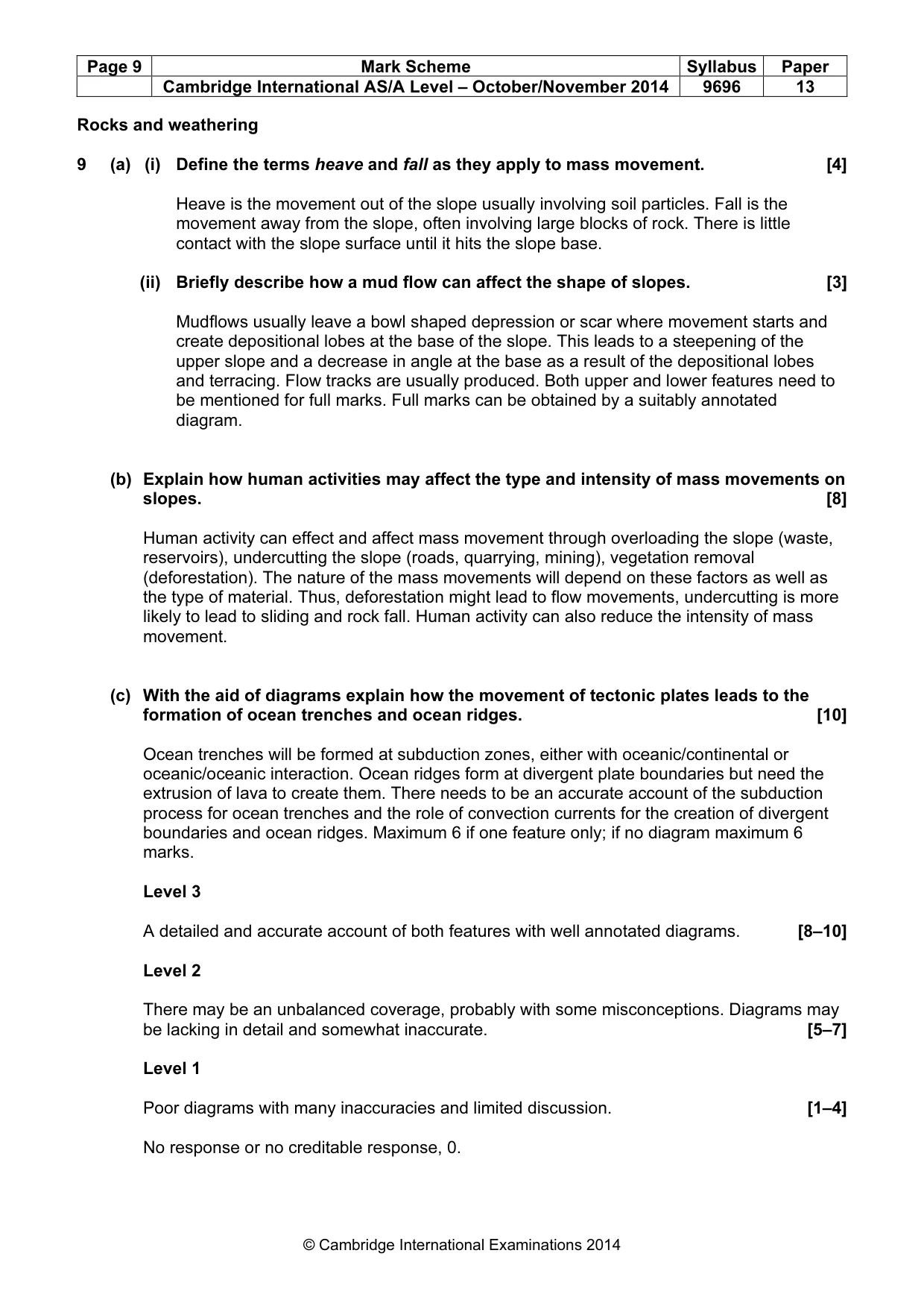 Mark scheme, page 9 of 15