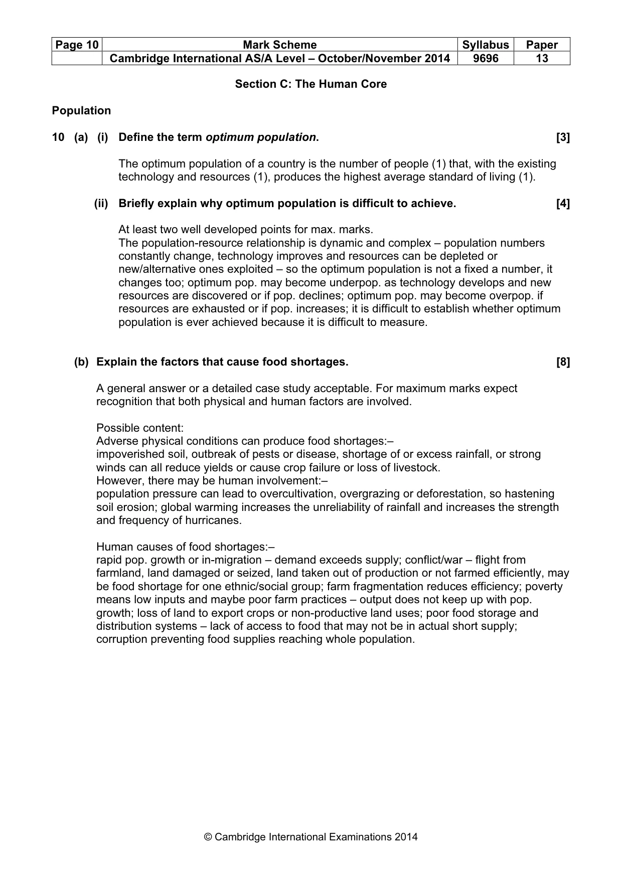 Mark scheme, page 10 of 15