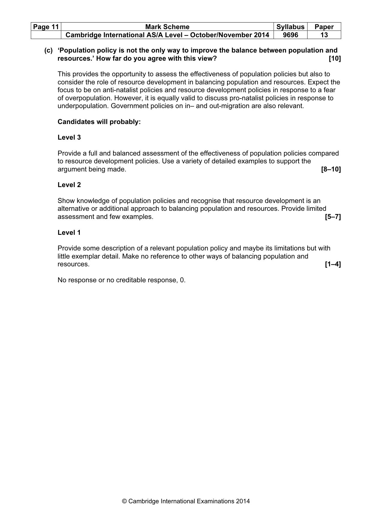 Mark scheme, page 11 of 15