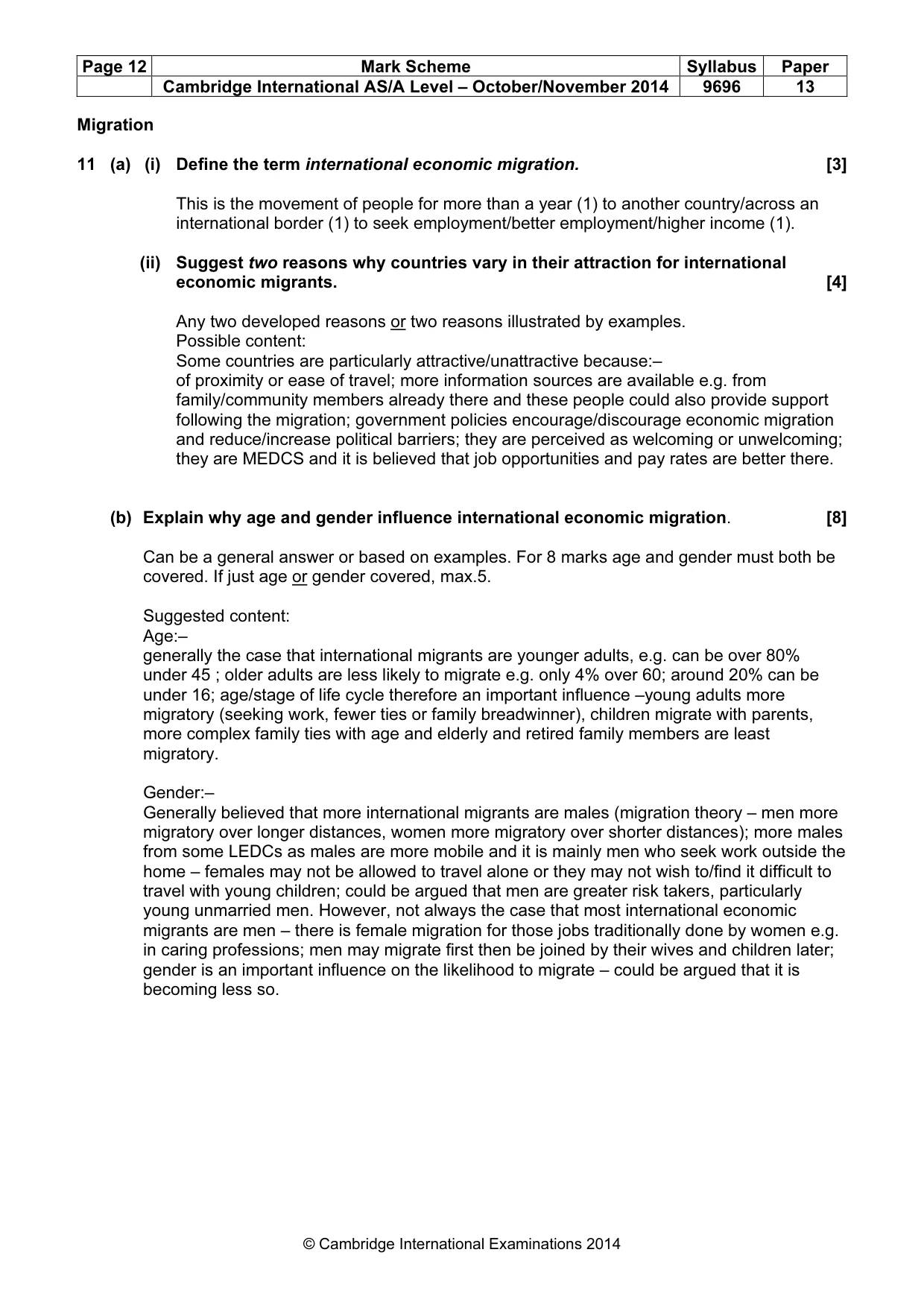 Mark scheme, page 12 of 15