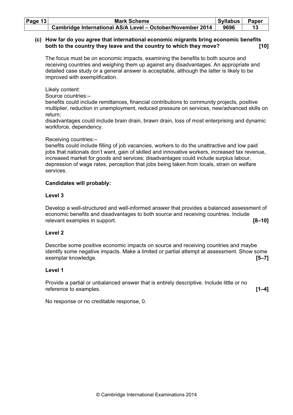 Mark scheme, page 13 of 15