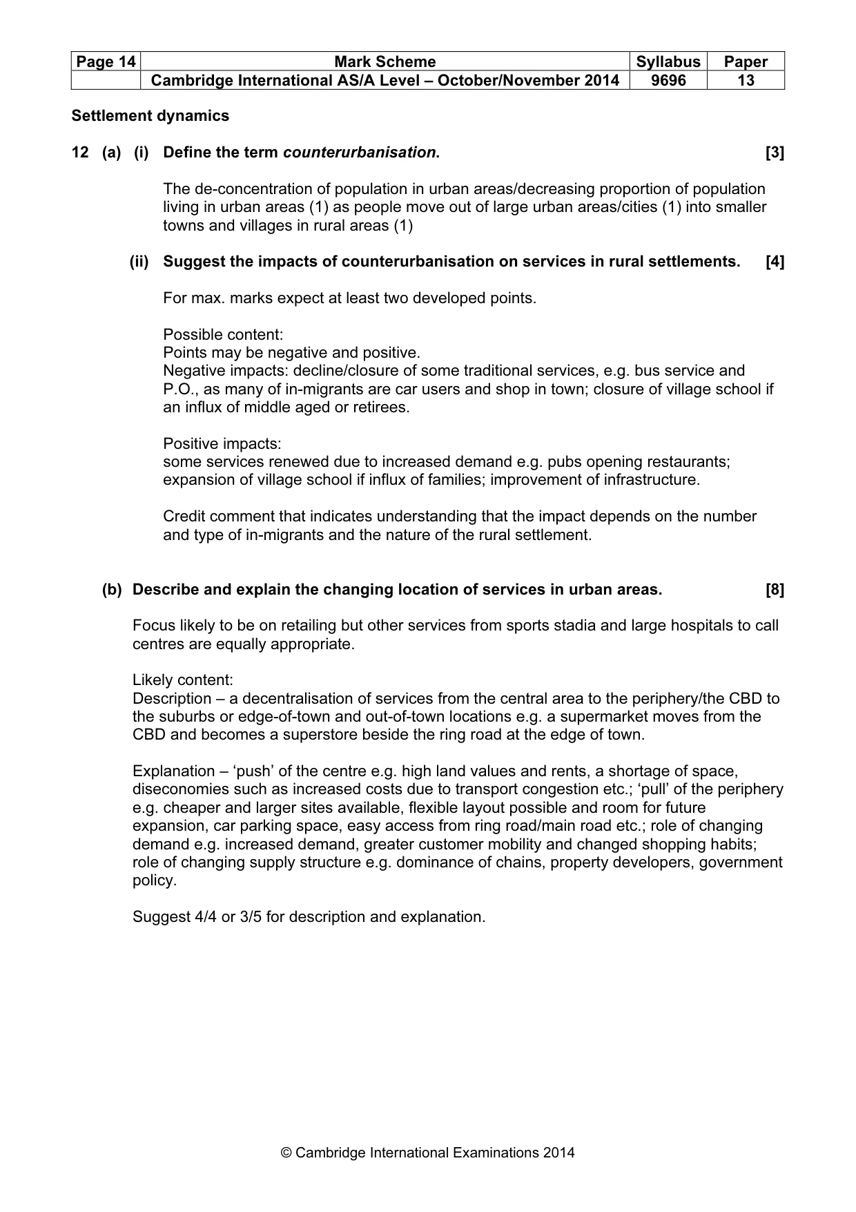 Mark scheme, page 14 of 15