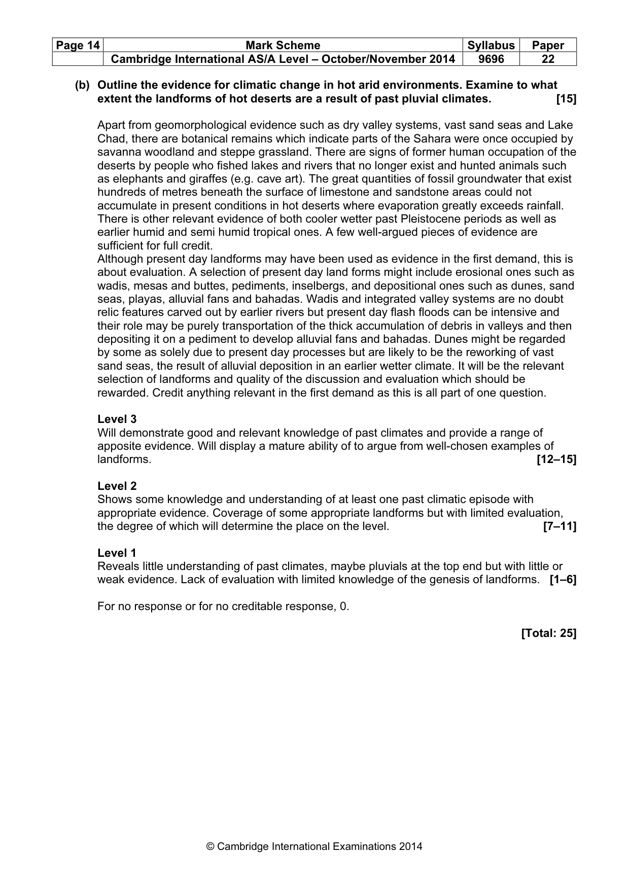 Mark scheme, page 14 of 16