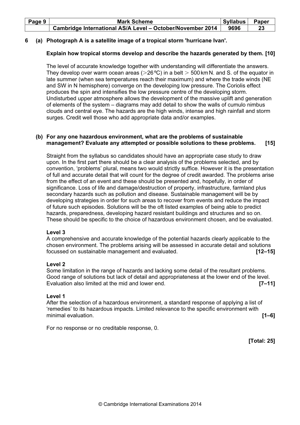 Mark scheme, page 9 of 12