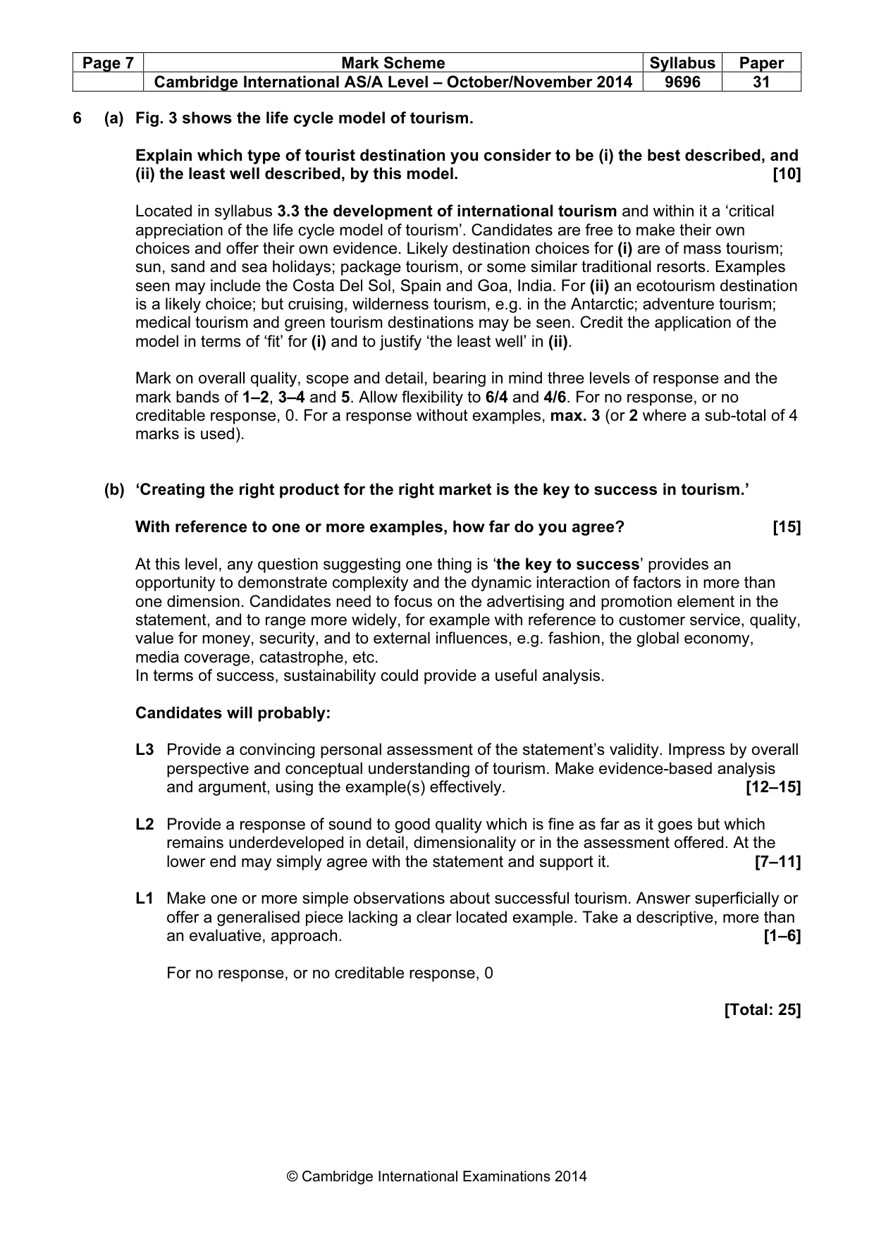 Mark scheme, page 7 of 9