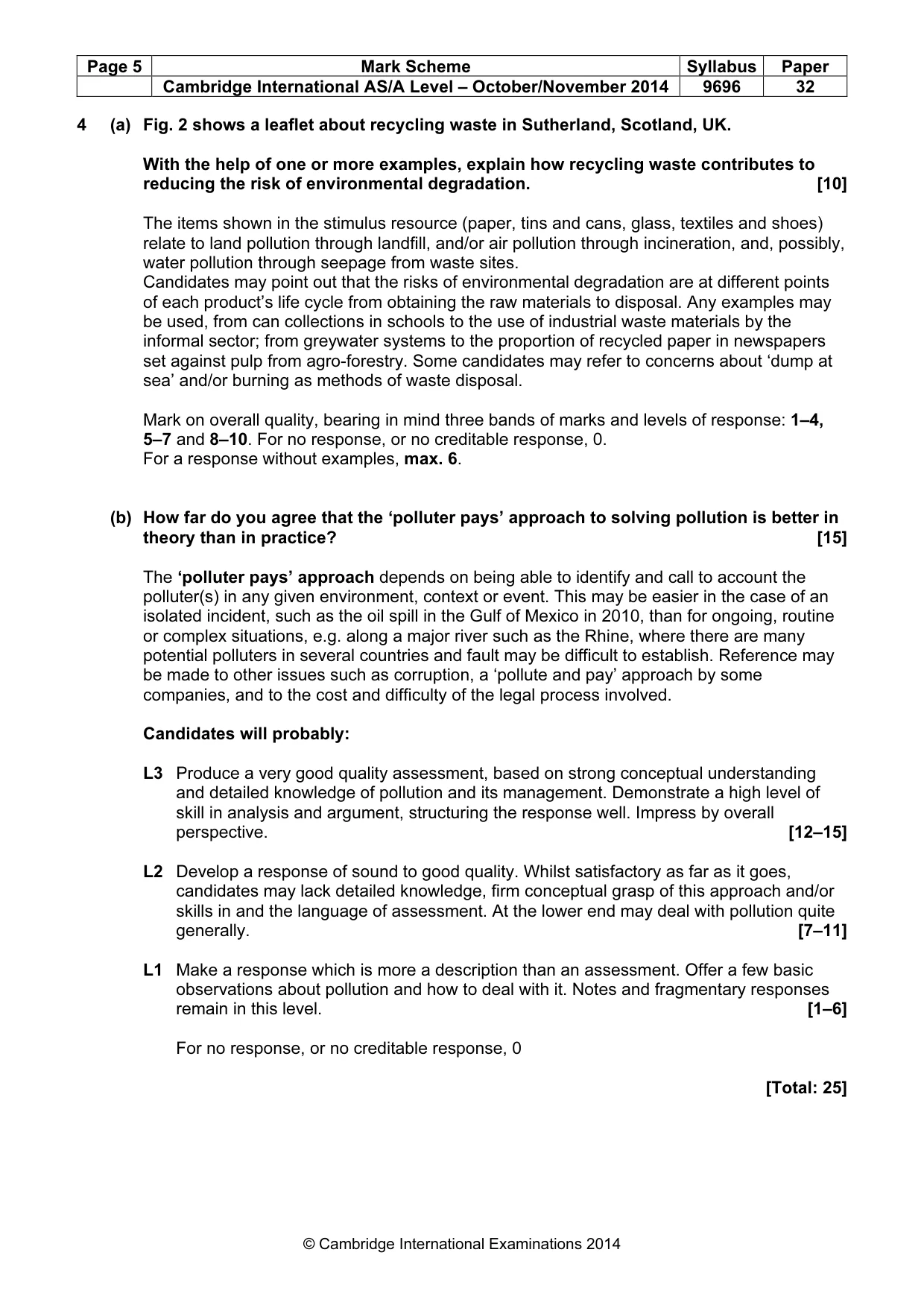 Mark scheme, page 5 of 9