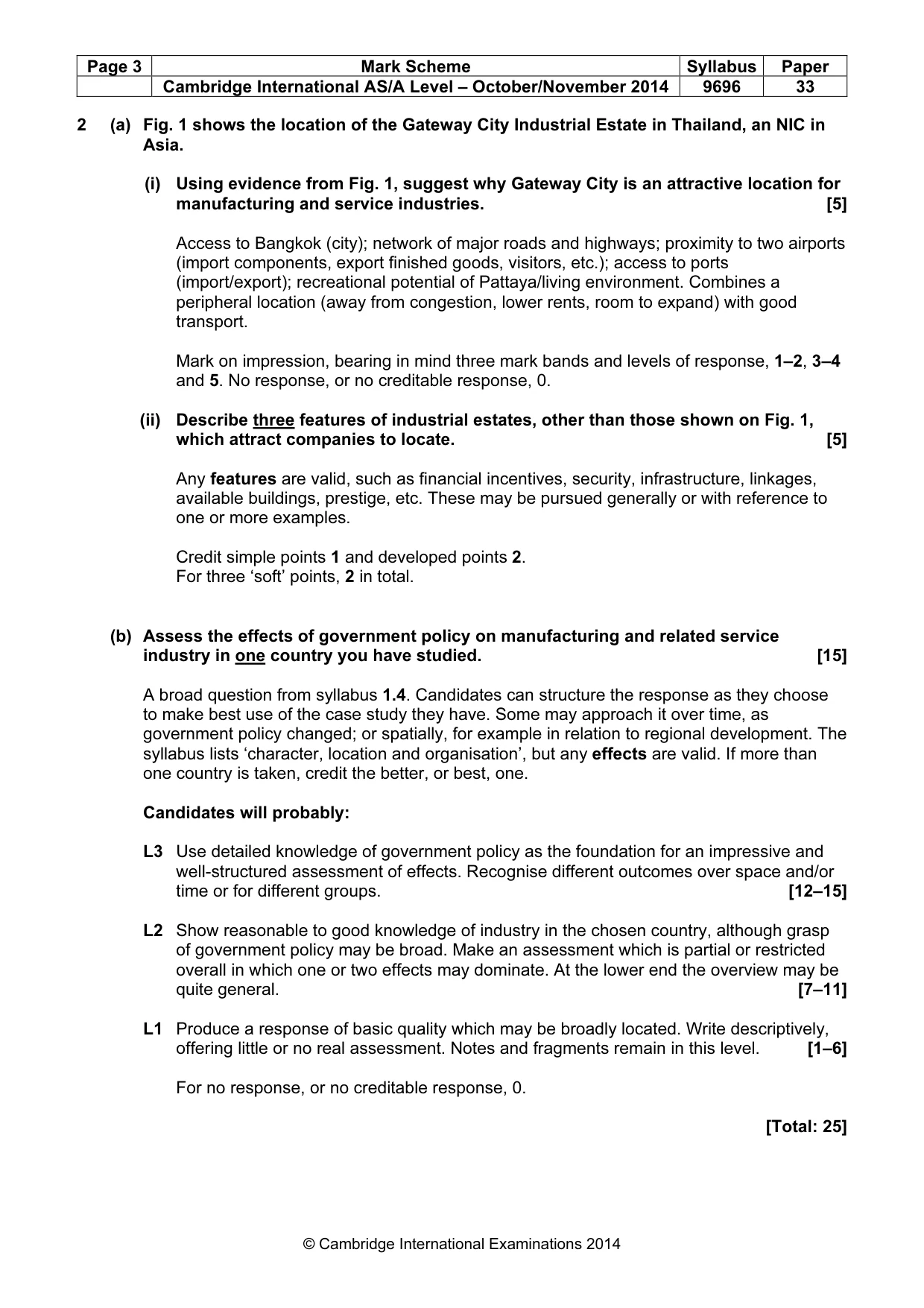 Mark scheme, page 3 of 9