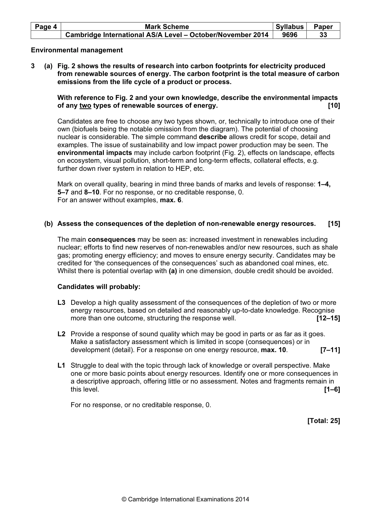Mark scheme, page 4 of 9
