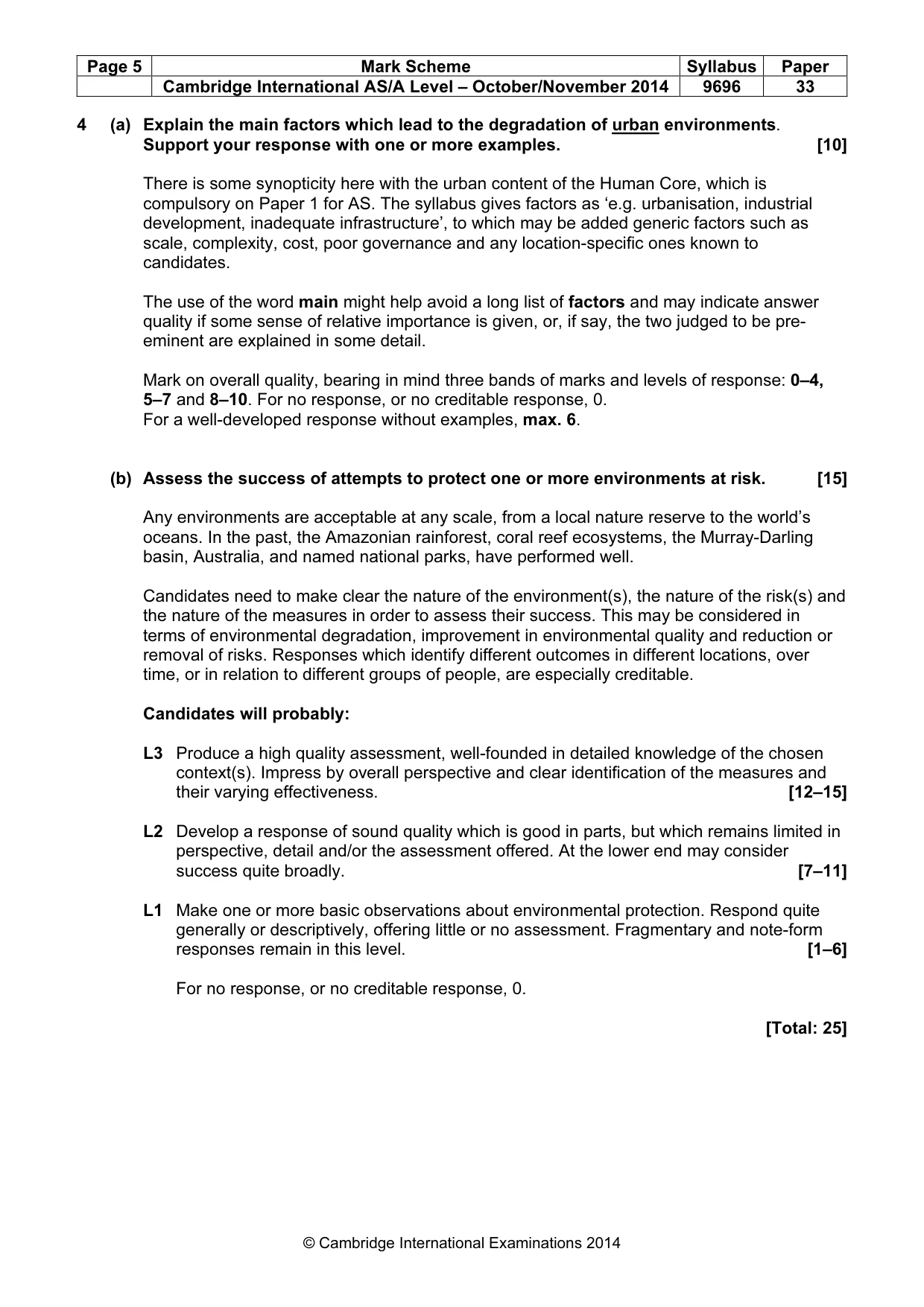 Mark scheme, page 5 of 9