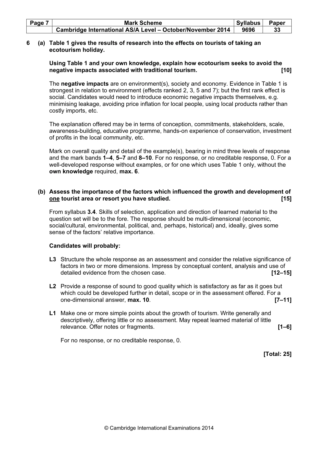 Mark scheme, page 7 of 9